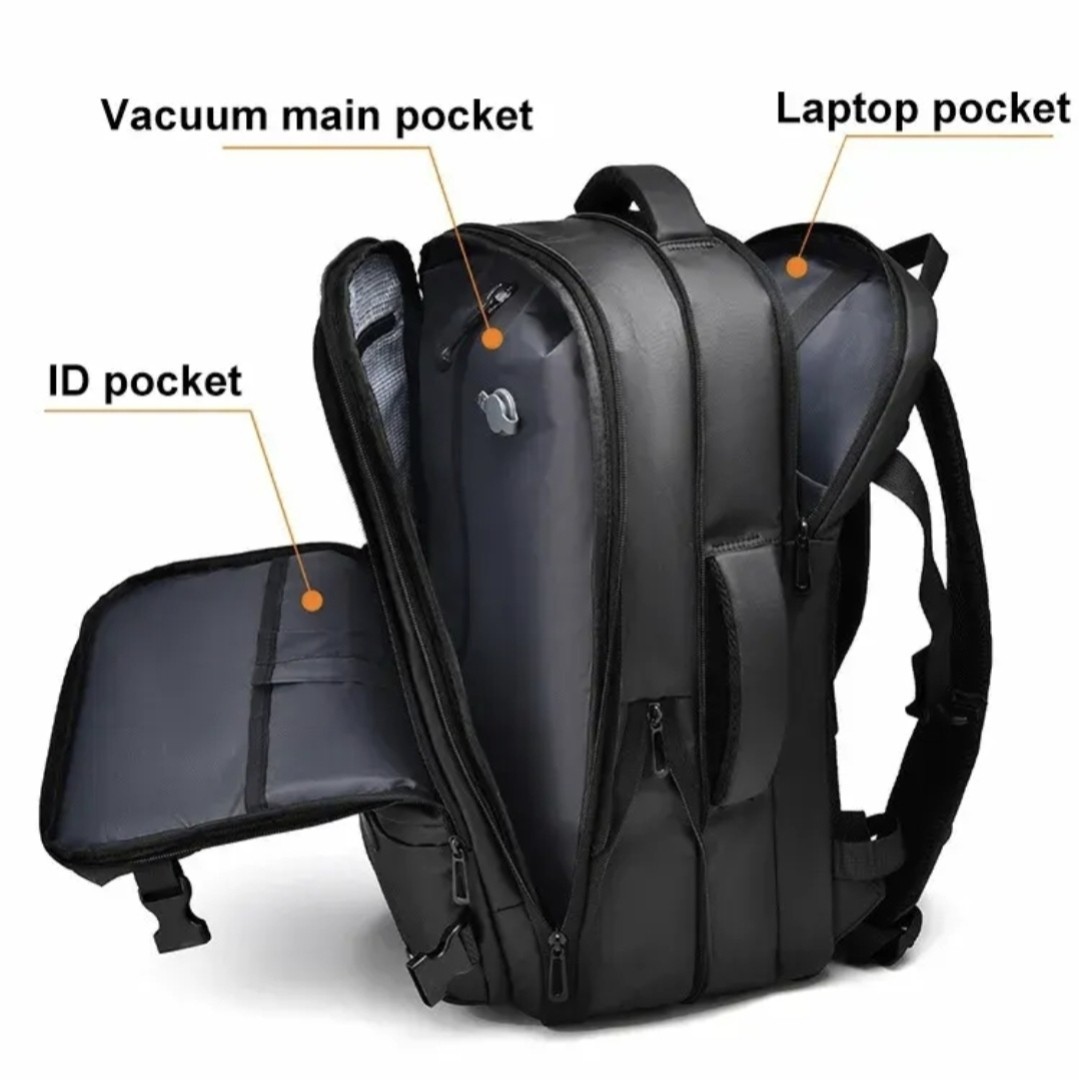 Vacuum Seal Travel Backpack 60L Exapandable Air Compression Water Resistant