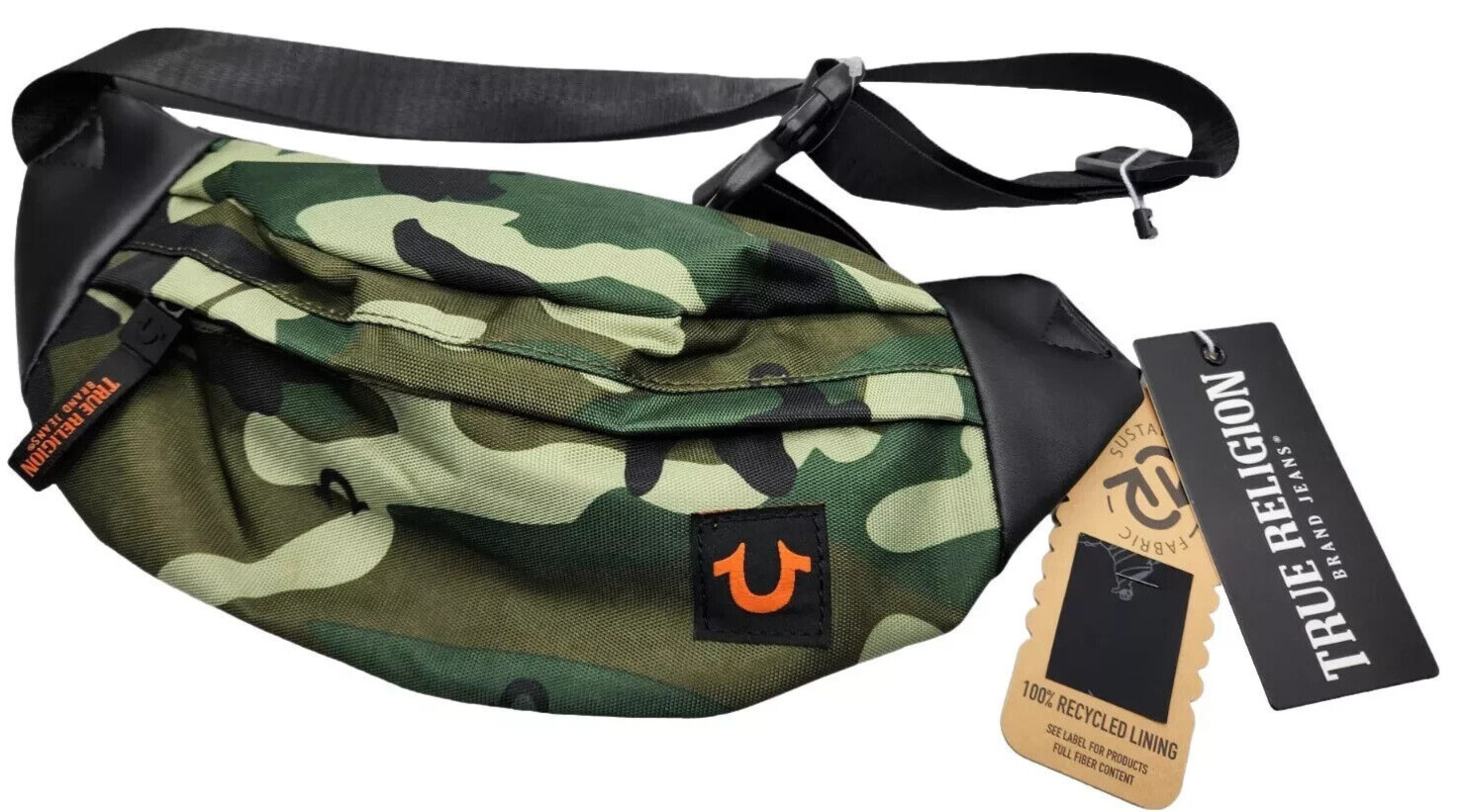 True Religion YELLA Unisex TR102283 CAMO Durable Crossbody Sling Bag $40 NWT NEW