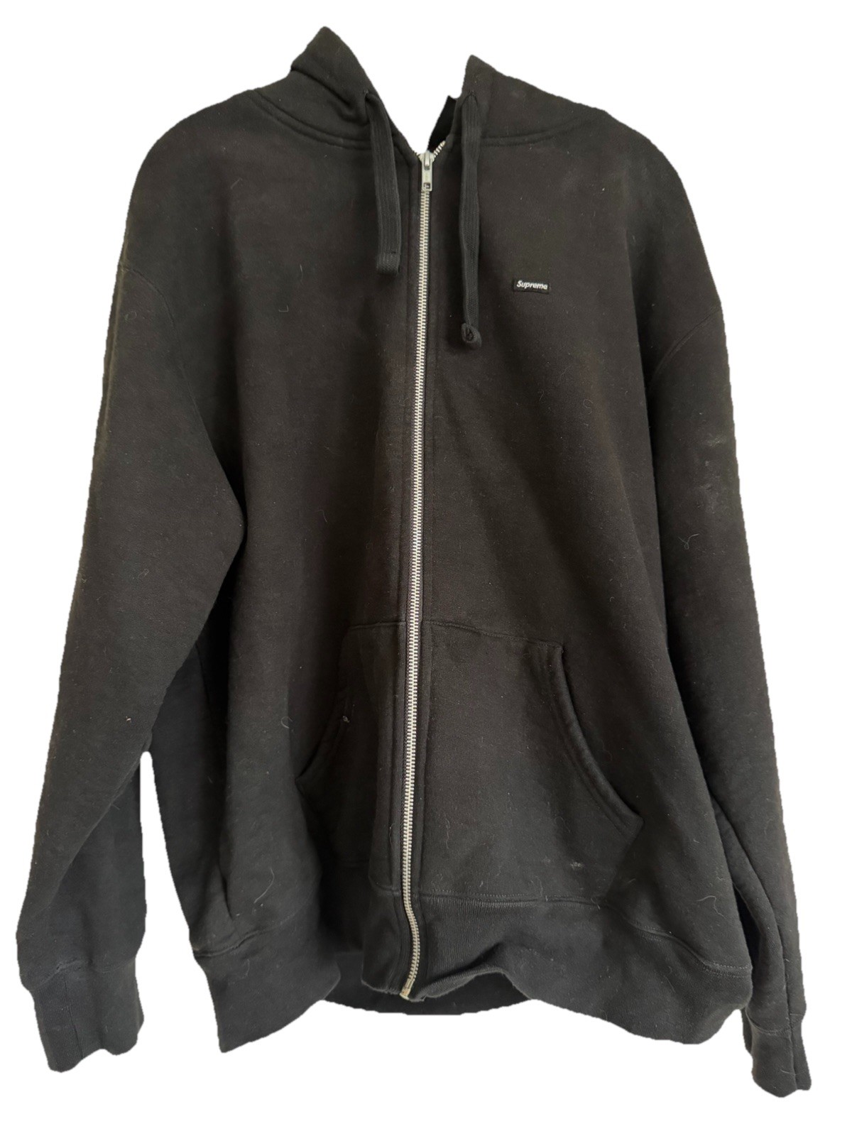 Supreme Small Box Logo Zip Up Hoodie Black Large Made in Canada Authentic