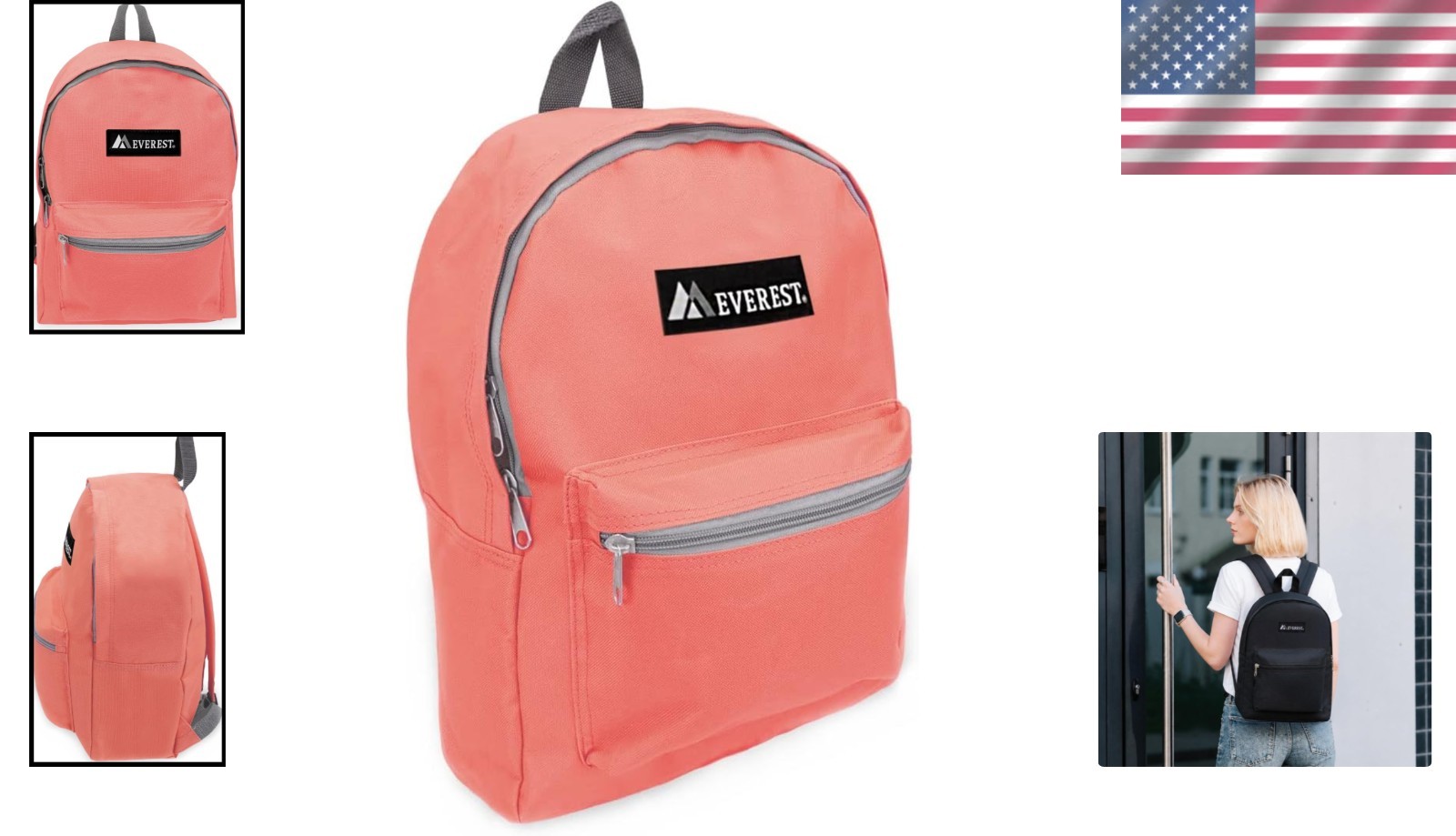 Durable 15″ Coral Laptop Backpack with Adjustable Straps – Lightweight & Chic
