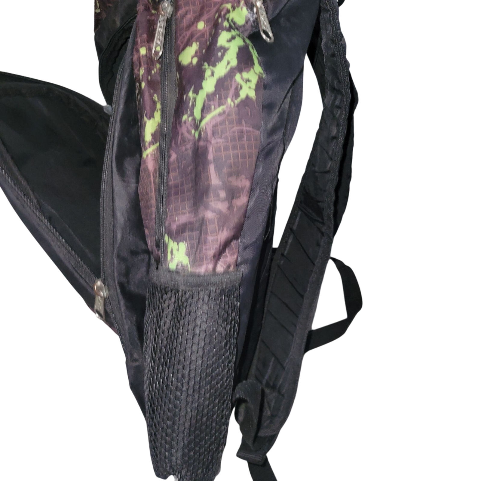 EXS Black & Green Splatter Backpack With Multiple Compartments