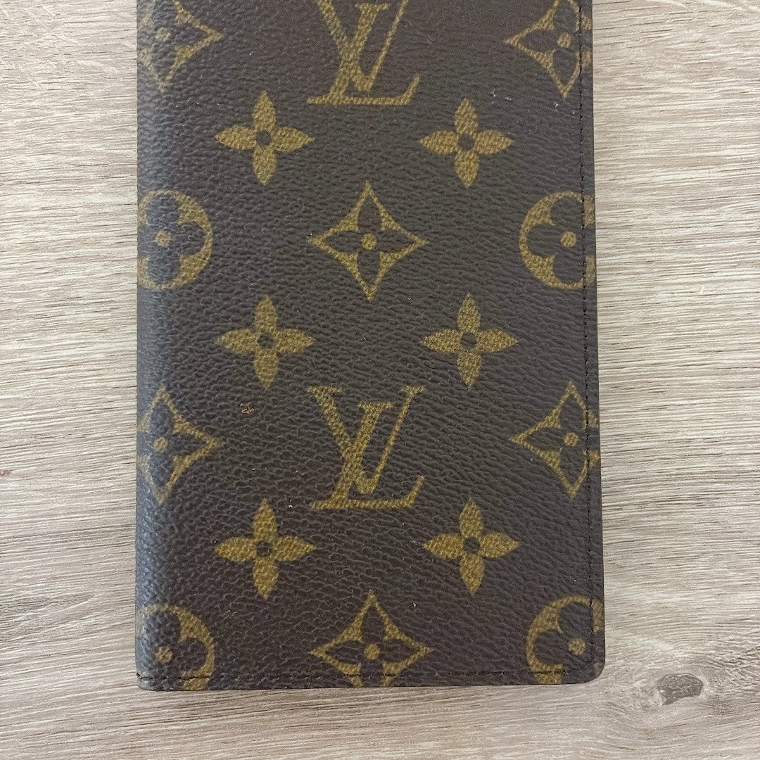 Louis Vuitton Monogram Cover Brown Leather Organizer Holder Auth Good Japan