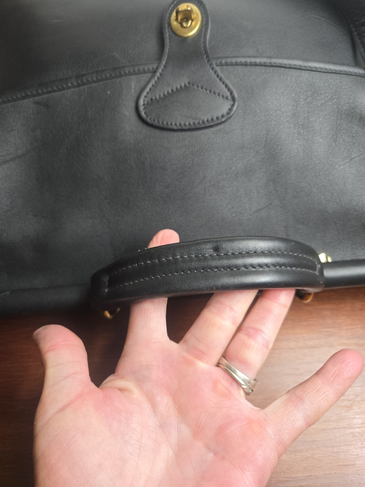 JACK GEORGES Vintage Briefcase Leather Black