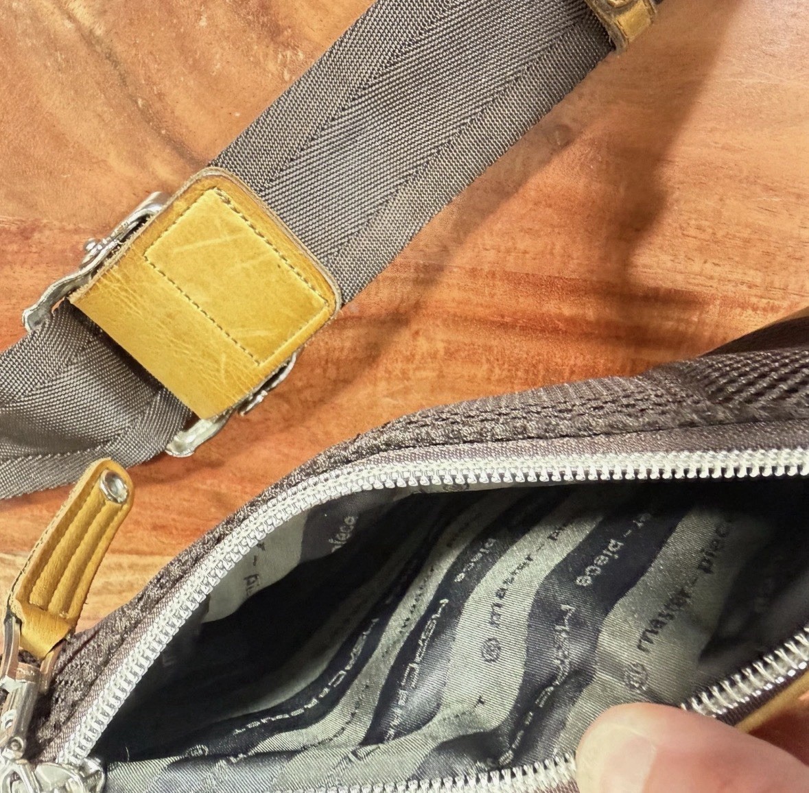Master-piece MSPC Yellow Leather Sling Bag Waist Pack Made in Japan