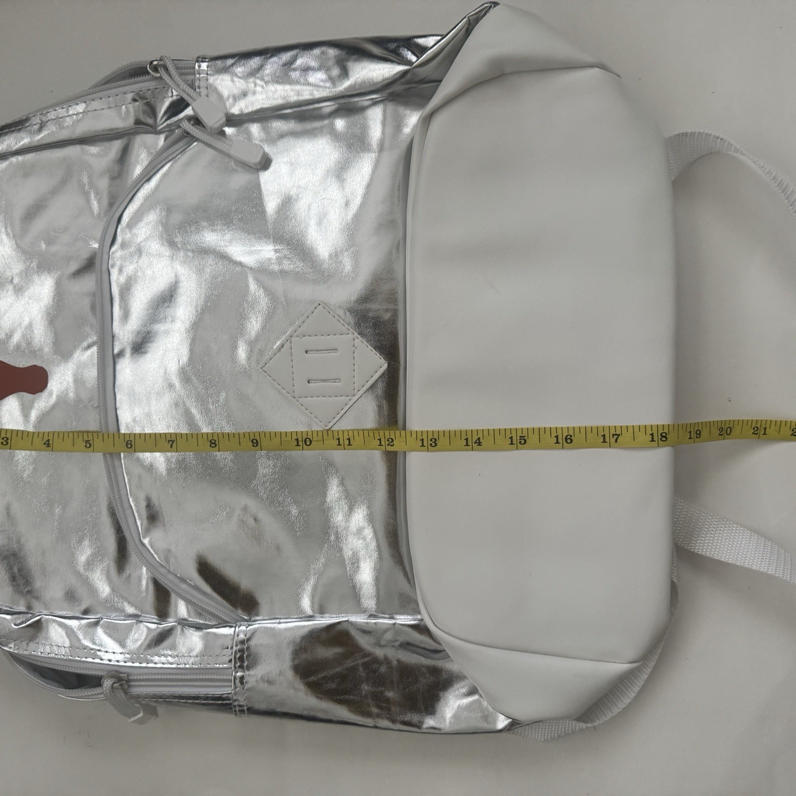 NWT Texas Longhorns NCAA Backpack Silver Metallic Foil Northwest University TX