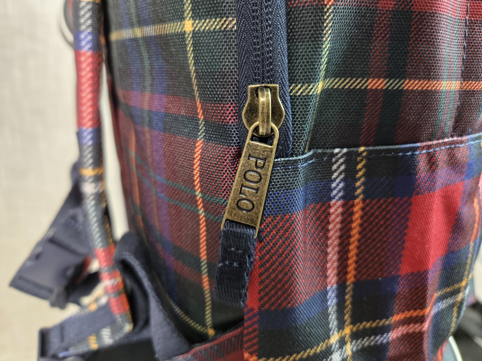 POLO Ralph Lauren Polo Bear Backpack Stewart Plaid Red Blue Green Tartan
