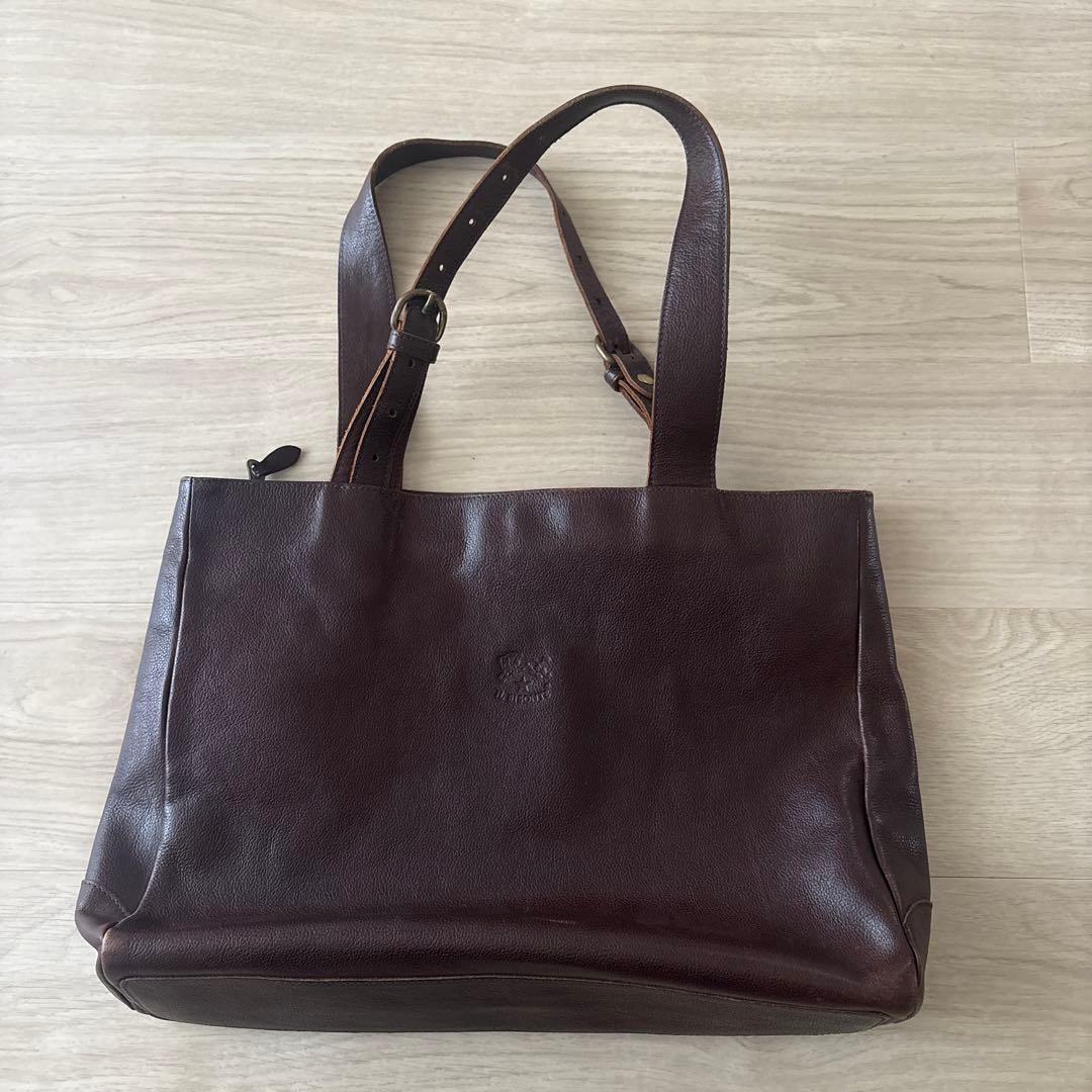 ILBISONTE Brown Leather Tote Bag 37cm x 31cm Pre-owned
