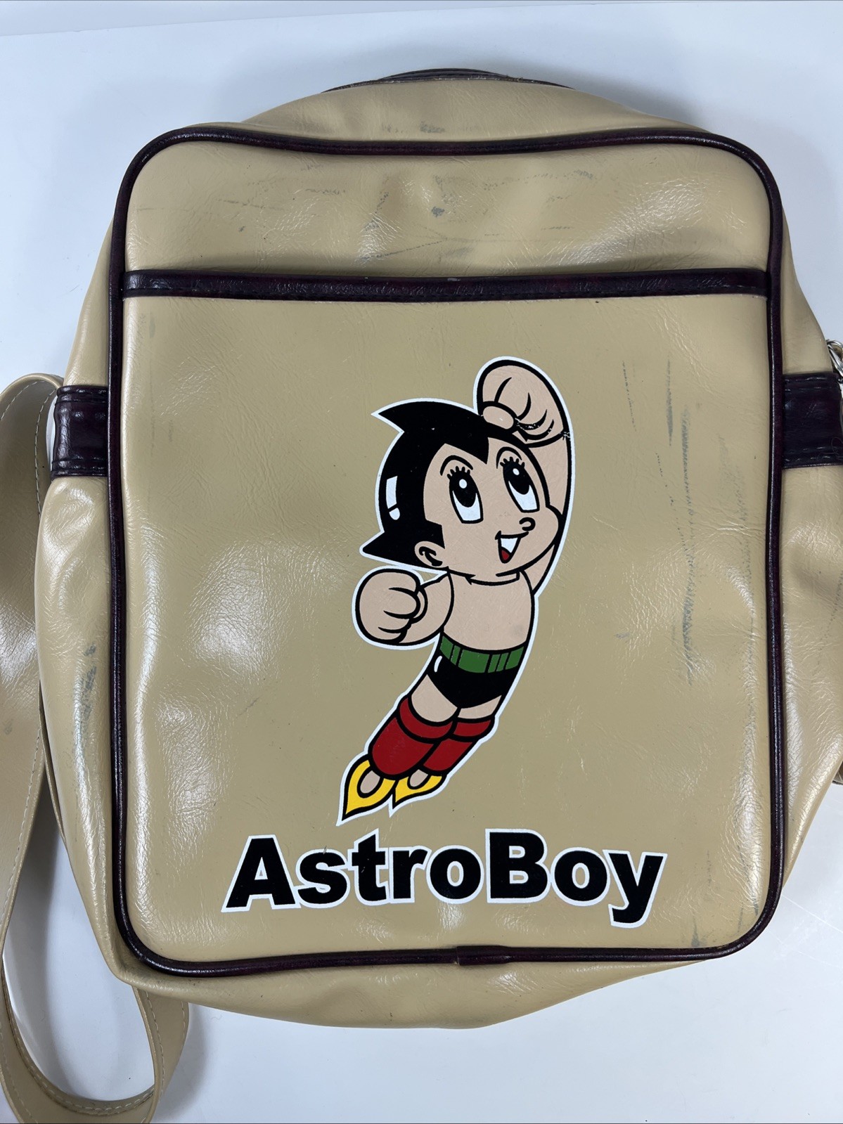 Astro Boy Backpack Vinyl Thailand used 14″ wear stains
