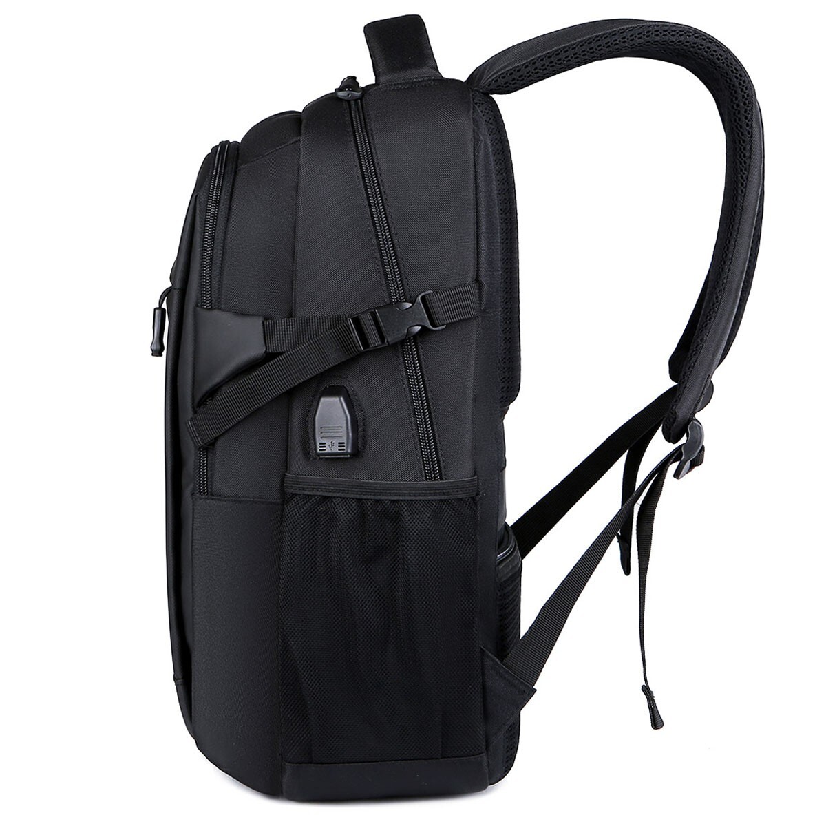 Men Laptop Backpack School Travel Computer Bookbag with USB Charging Port Black