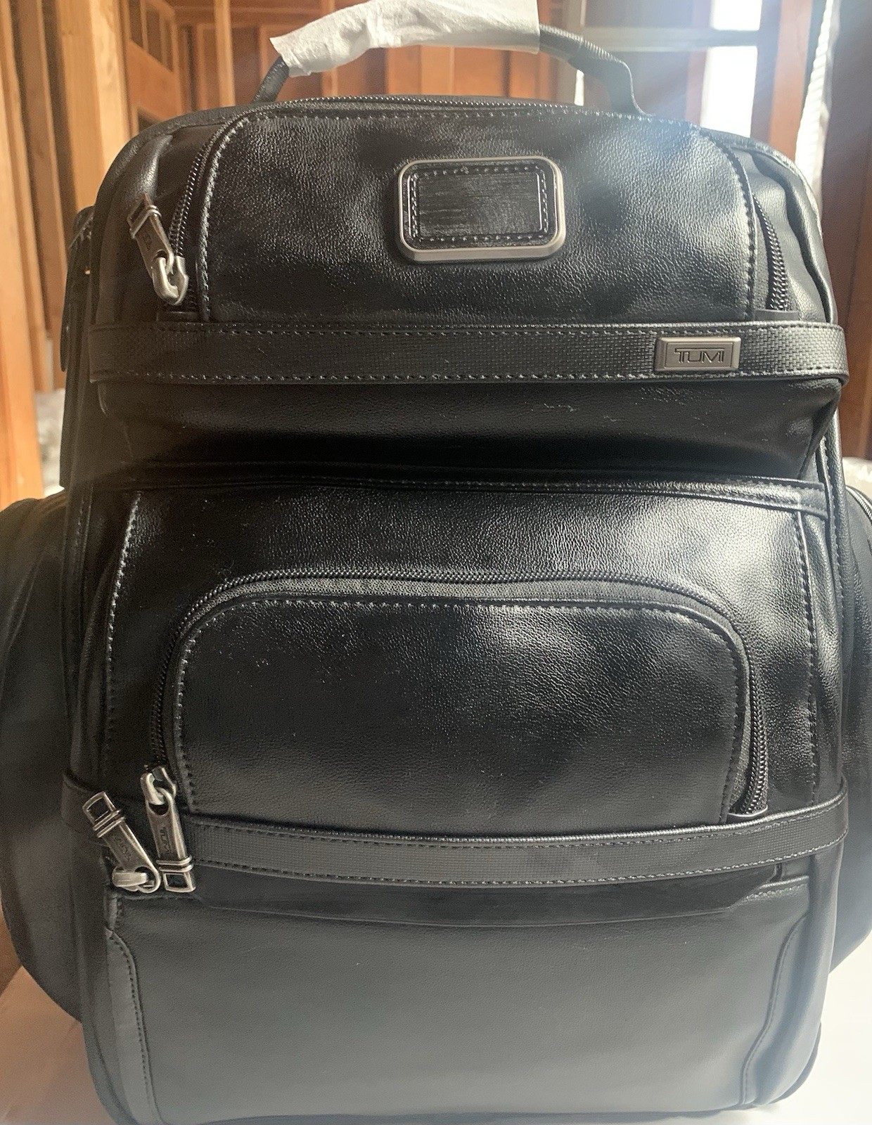 TUMI Alpha 3 Leather Backpack, T-pass, Black $895 96378