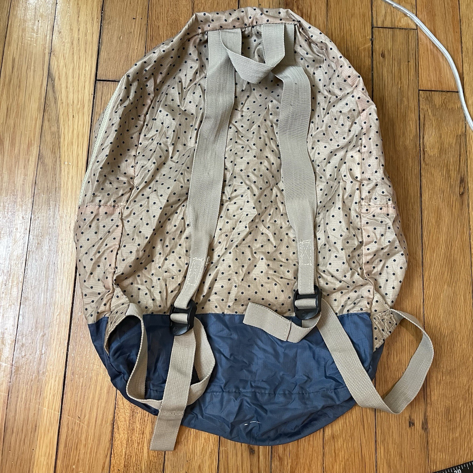 Herschel Supply Co. Packable Daypack Nylon Backpack Tan Polka Dot School Hiking