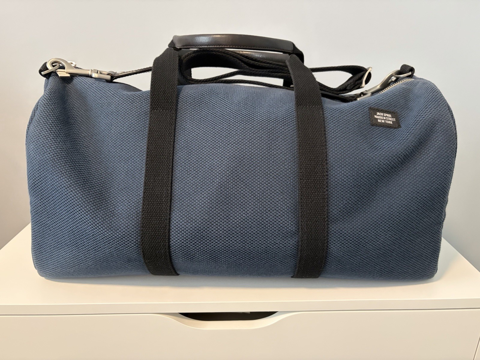 RARE Jack Spade Warren Street Weekender Bag | Navy | Canvas & Leather