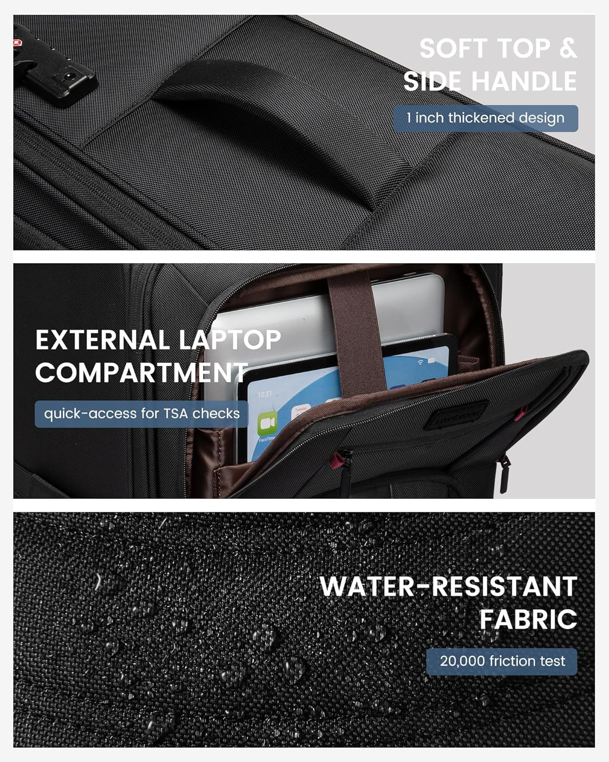 Business Softside Checked Luggage with 15.6/17.3 Inch Laptop Compartment, 24 Inc