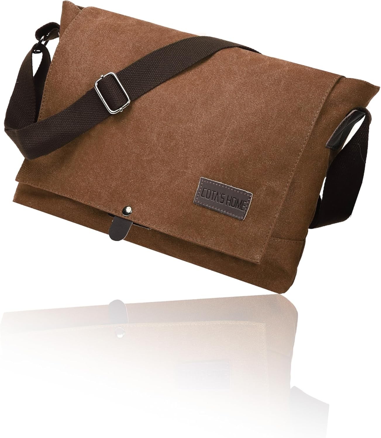 Durable Canvas Messenger Bag for Men, Fits 14″ Laptop & A4 Documents