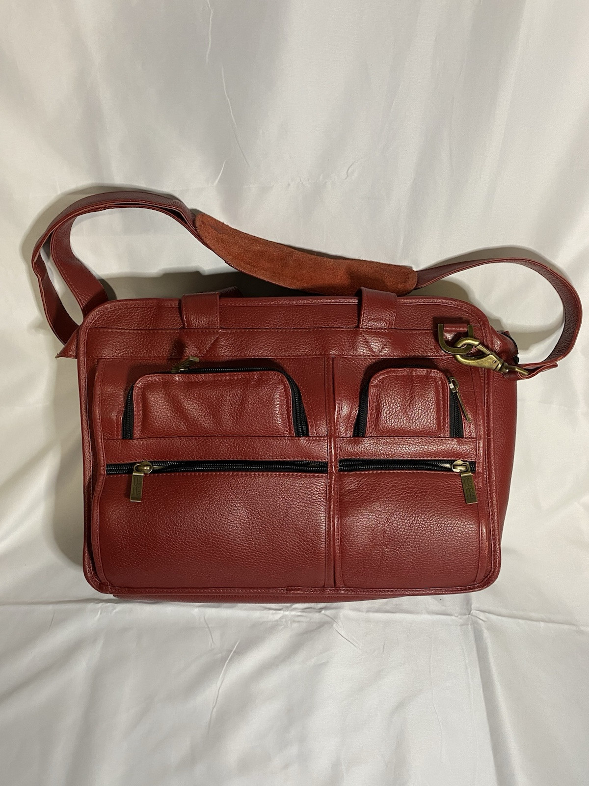 Claire Chase Executive Computer Leather Briefcase – Maroon