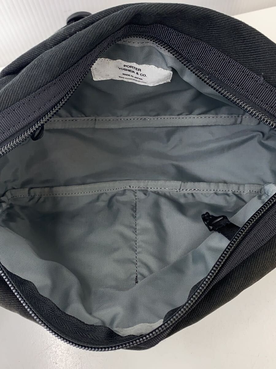 Authentic PORTER Nylon Shoulder Bag Black 11.5cm x 14.5cm x 2cm Damaged Fabric