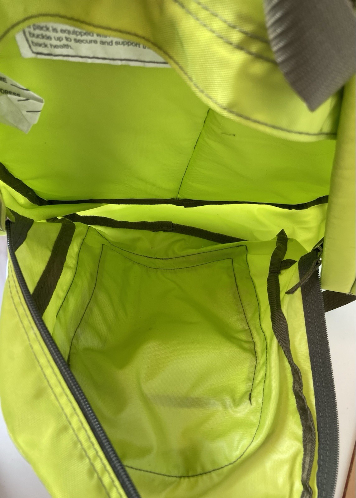 Retro LL Bean Youth Backpack Reflective Nylon Neon Green Daypack Hiking BTS