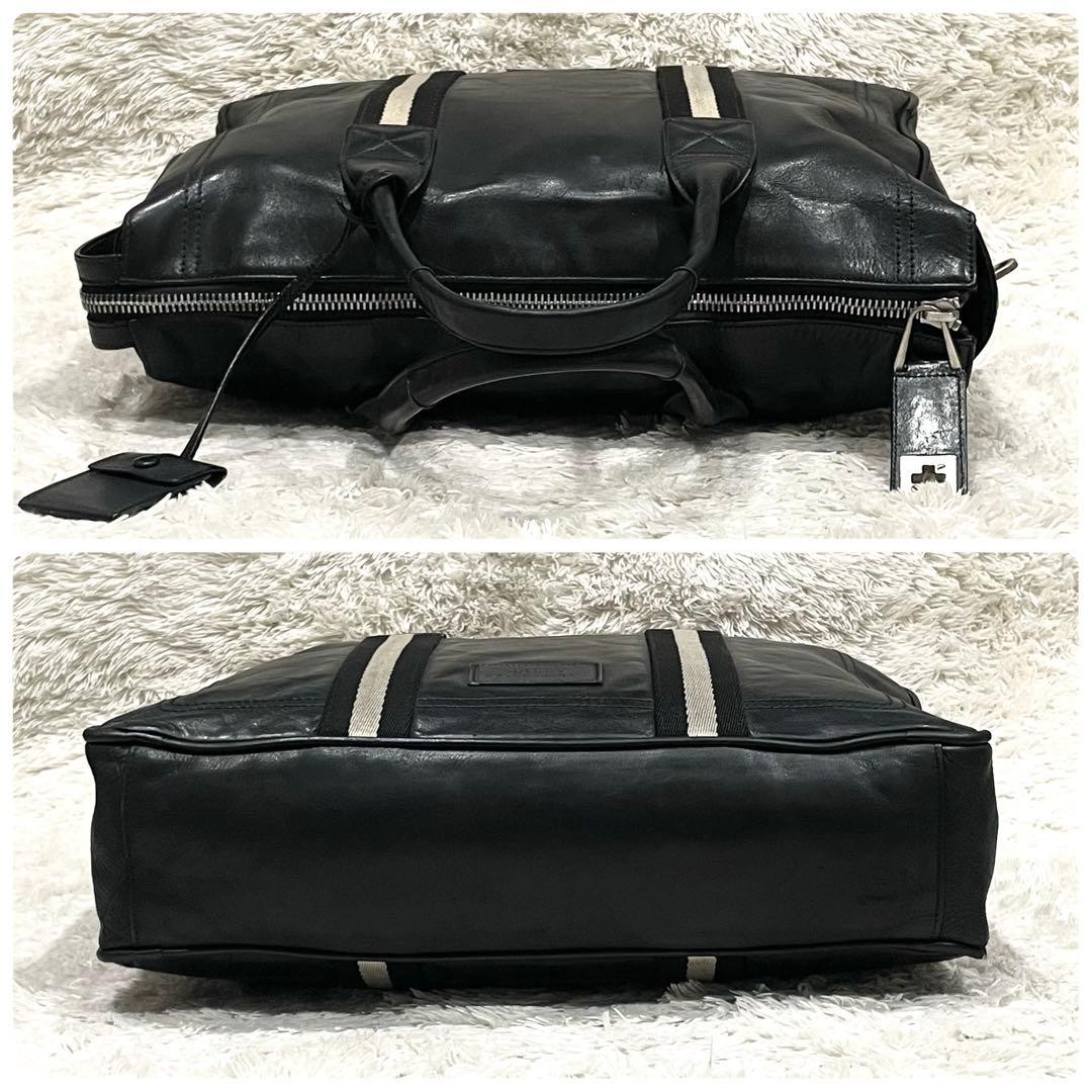 Authentic BALLY Leather Business Tote Bag 40cm x 33cm Black, Genuine Leather