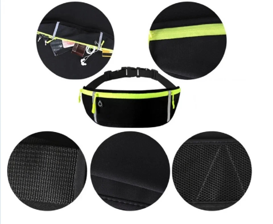Adjustable Running Belt Water Resistant Waist Pack Fanny Bag Unisex Phone Pouch