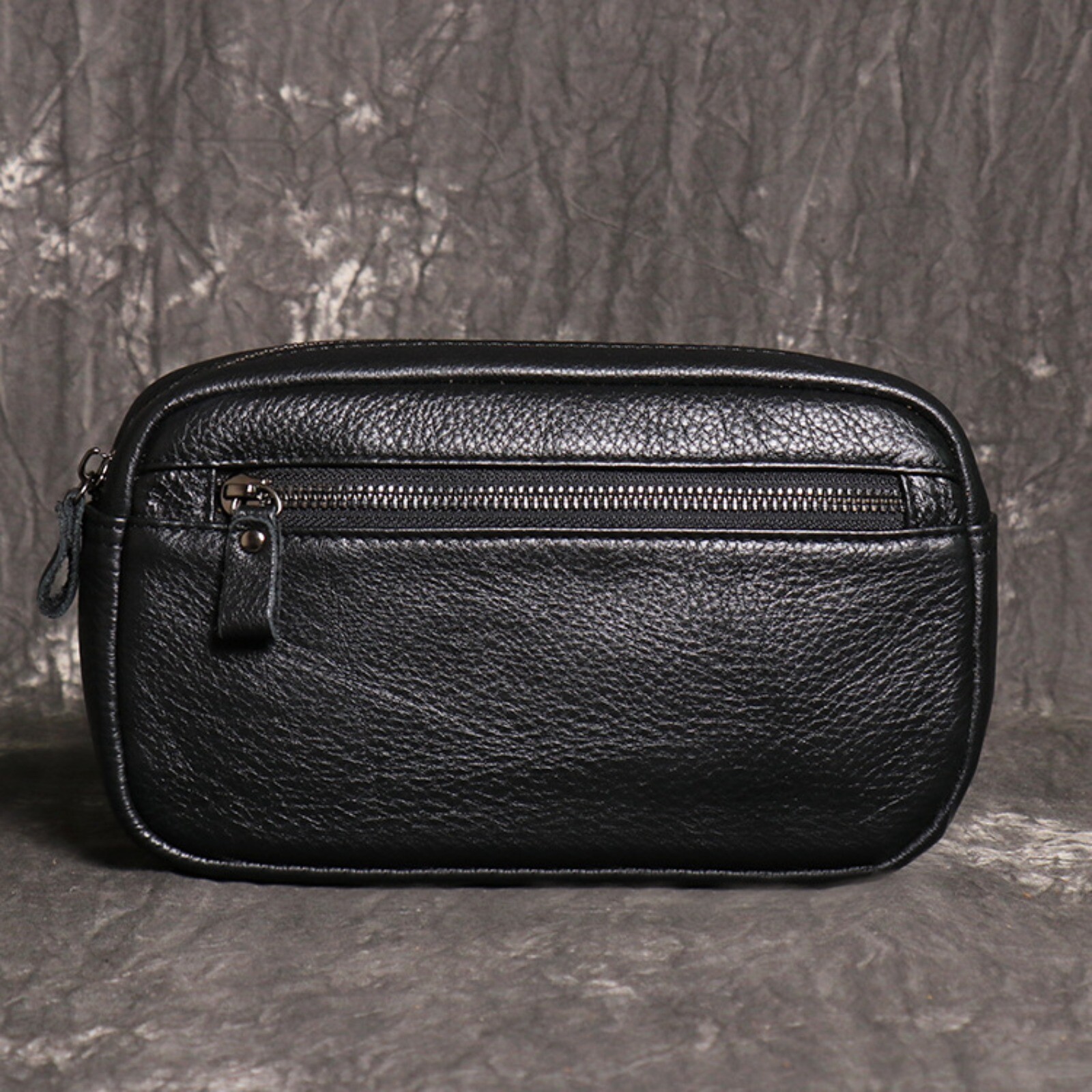 Mens Genuine Leather Wristlet Bag Travel Clutch Organizer Small Pouch Wallet
