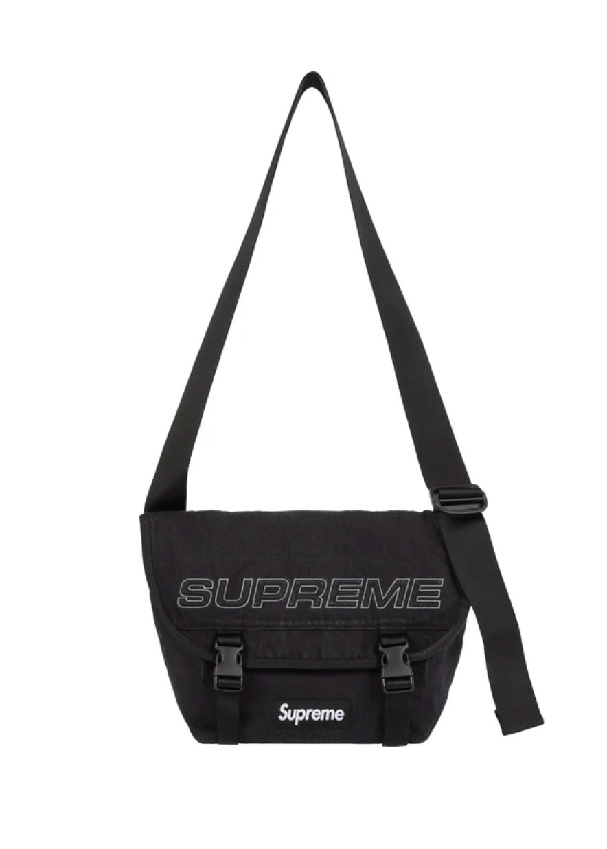 New Supreme Denim Messenger Bag Black FW25