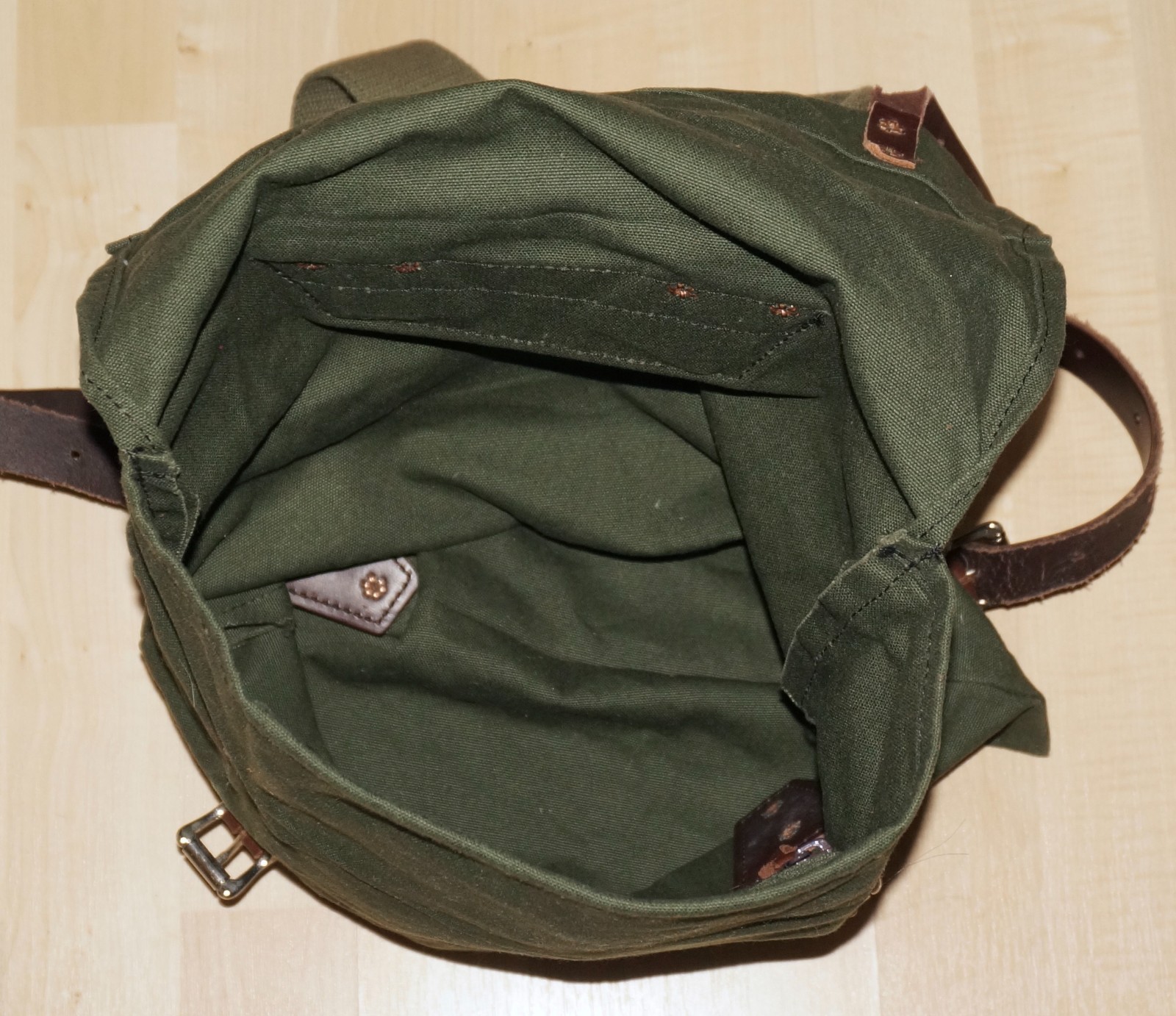 DULUTH PACK Juniper Green Canvas & Brown Leather SCOUT Backpack 16×14