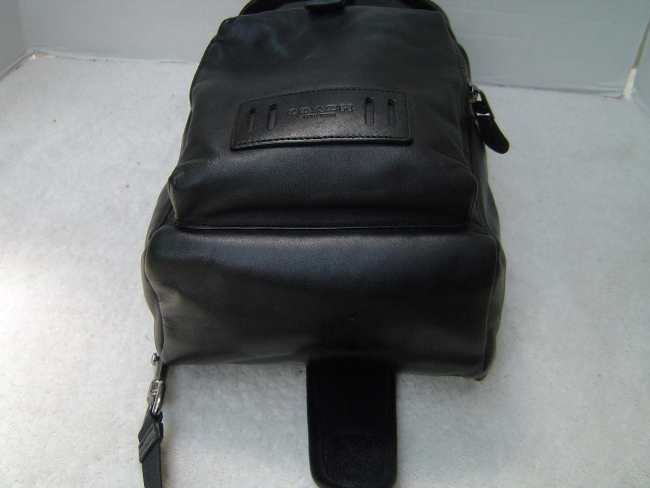 AUTHENTIC COACH BLACK SMOOTH LEATHER SLING PACK/BACKPACK #2943 VGC