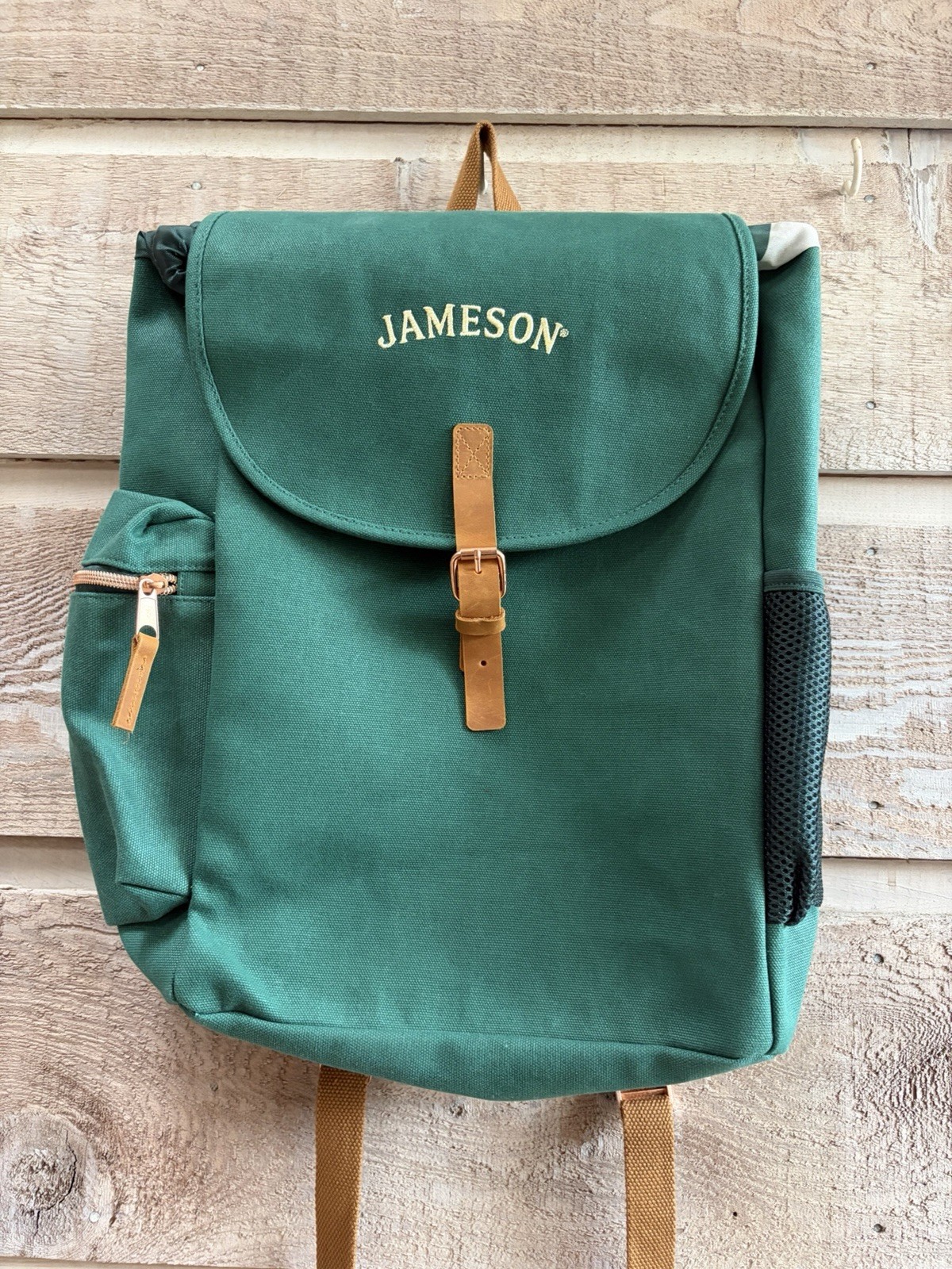 Jameson Backpack Green Utility Canvas Book Bag Irish Whiskey Daypack Rucksack