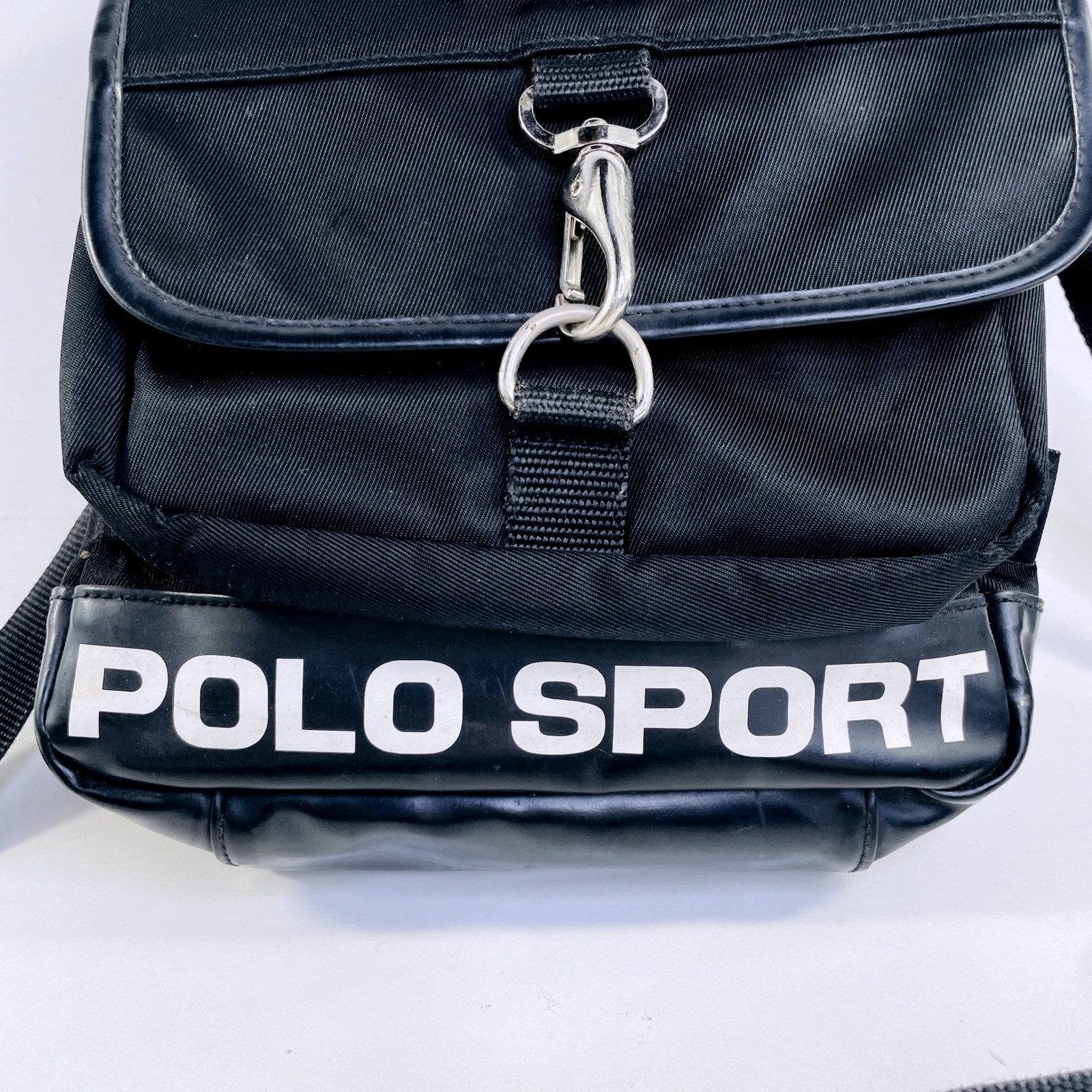 Polo Sport Ralph Lauren Messenger Bag Black Canvas Vintage Crossbody Logo Bag