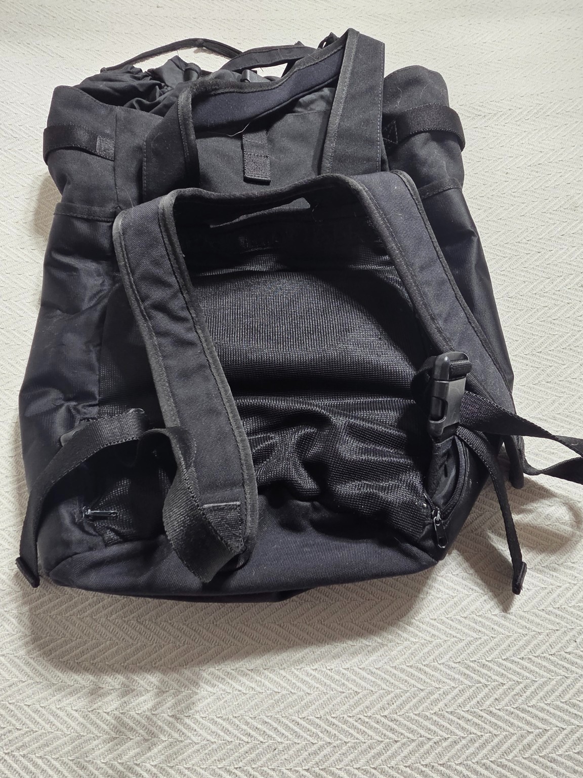 Black Convertible Tote Backpack Drawstring Laptop Travel Everyday Utility Bag