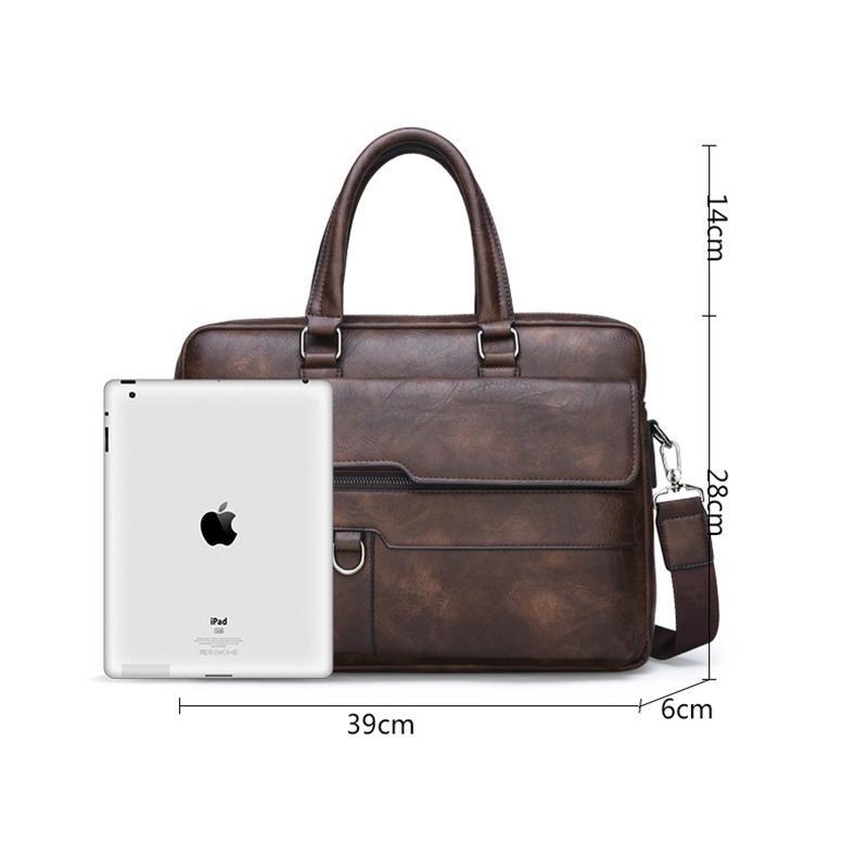 Multiple Pockets Briefcase Men’s Large Capacity Office Business Laptop Handbags
