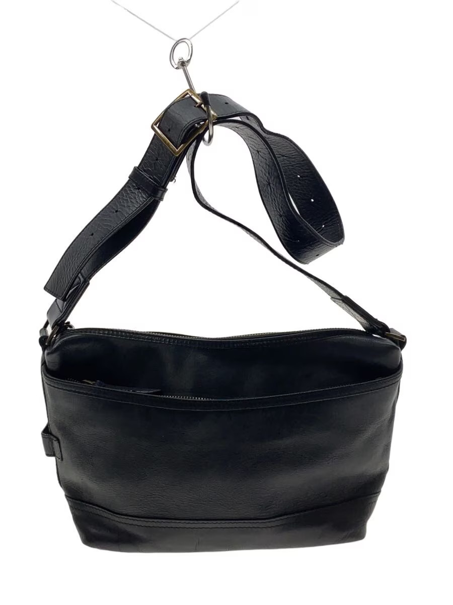 UNITED ARROWS green label relaxing shoulder bag, leather, black, plain