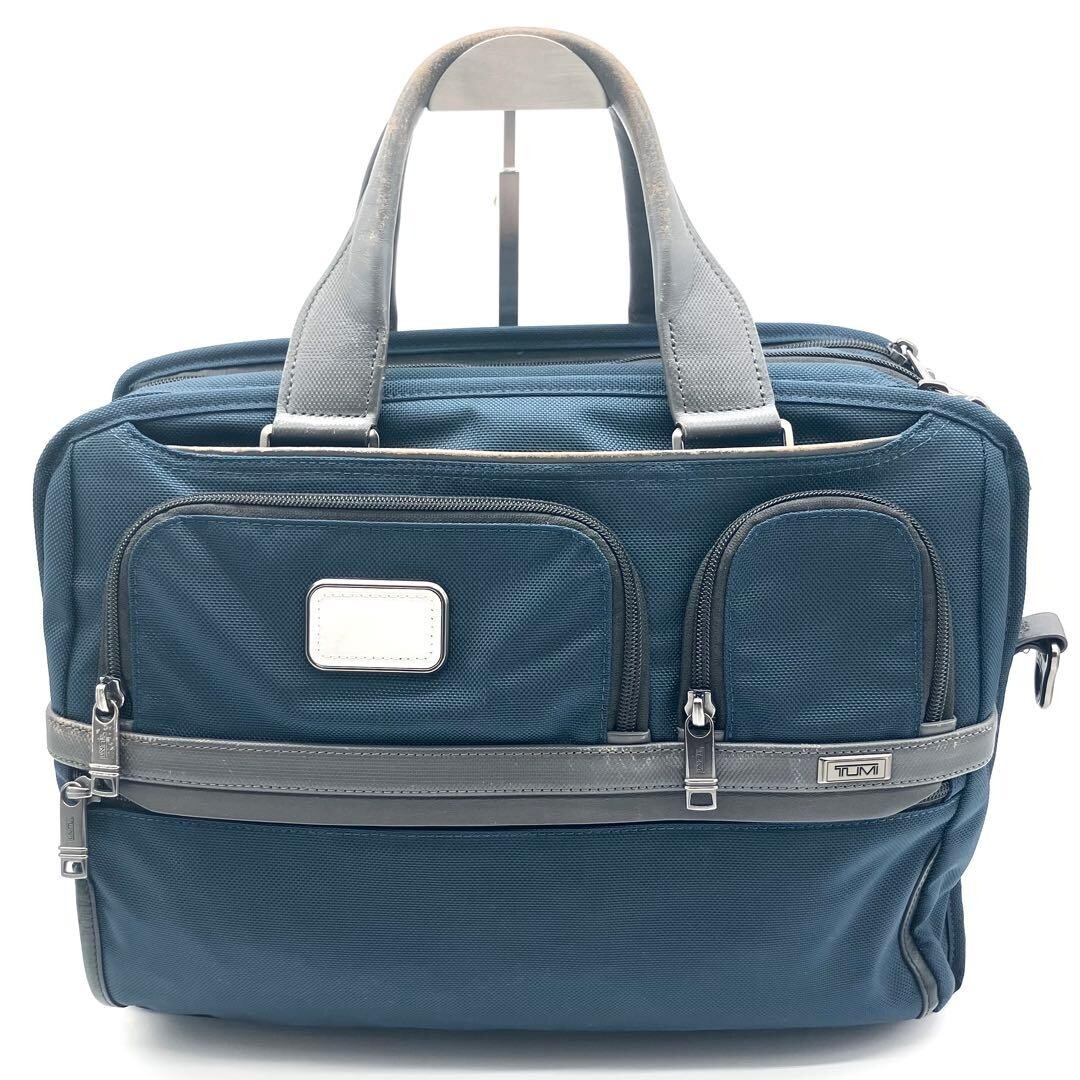 TUMI ALPHA 3 Navy Gray Business Bag 2Way Expandable Shoulder A4 Laptop Auth