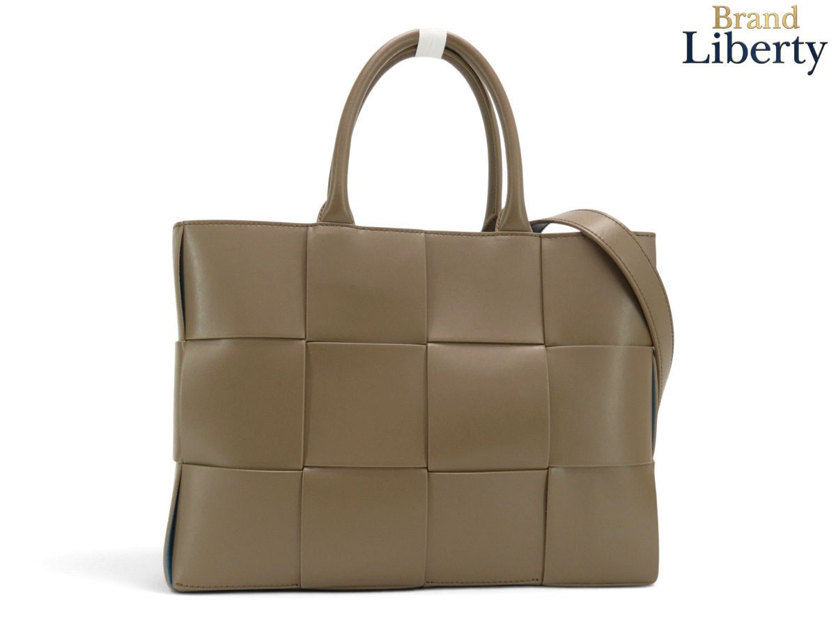 BOTTEGA VENETA Intrecciato Small Arco 2-Way Tote Bag Handbag Shoulder Argile