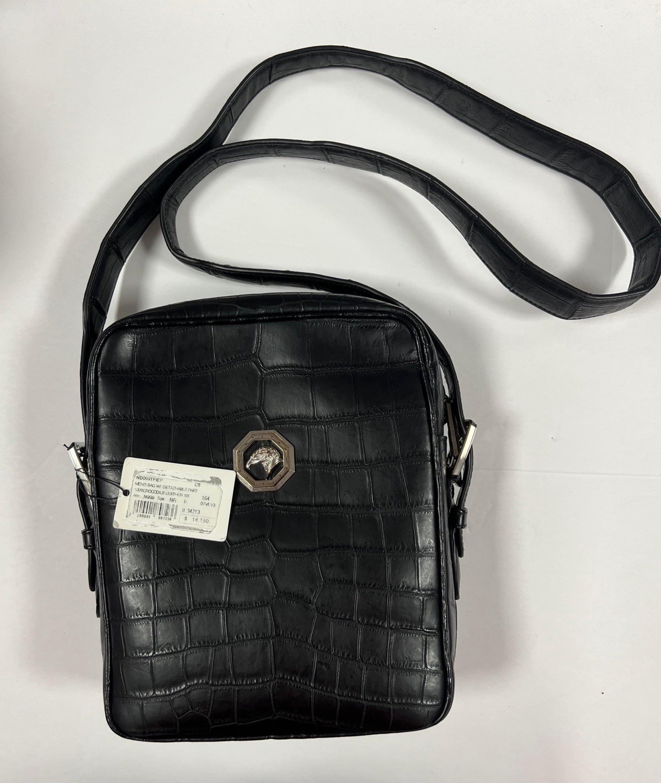 Stefano Ricci Matted crocodile messenger bag