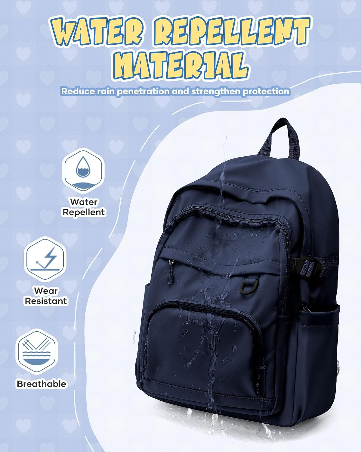 Lightweight Backpack for College & High School Backpack with Lots of Pockets Cut