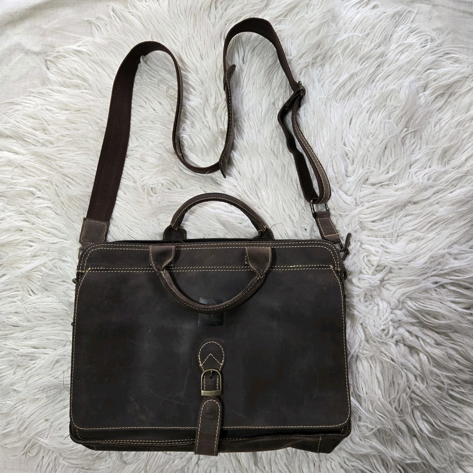 Canyon Outback Leather Goods 15″ Briefcase Laptop Messenger Bag w shoulder strap