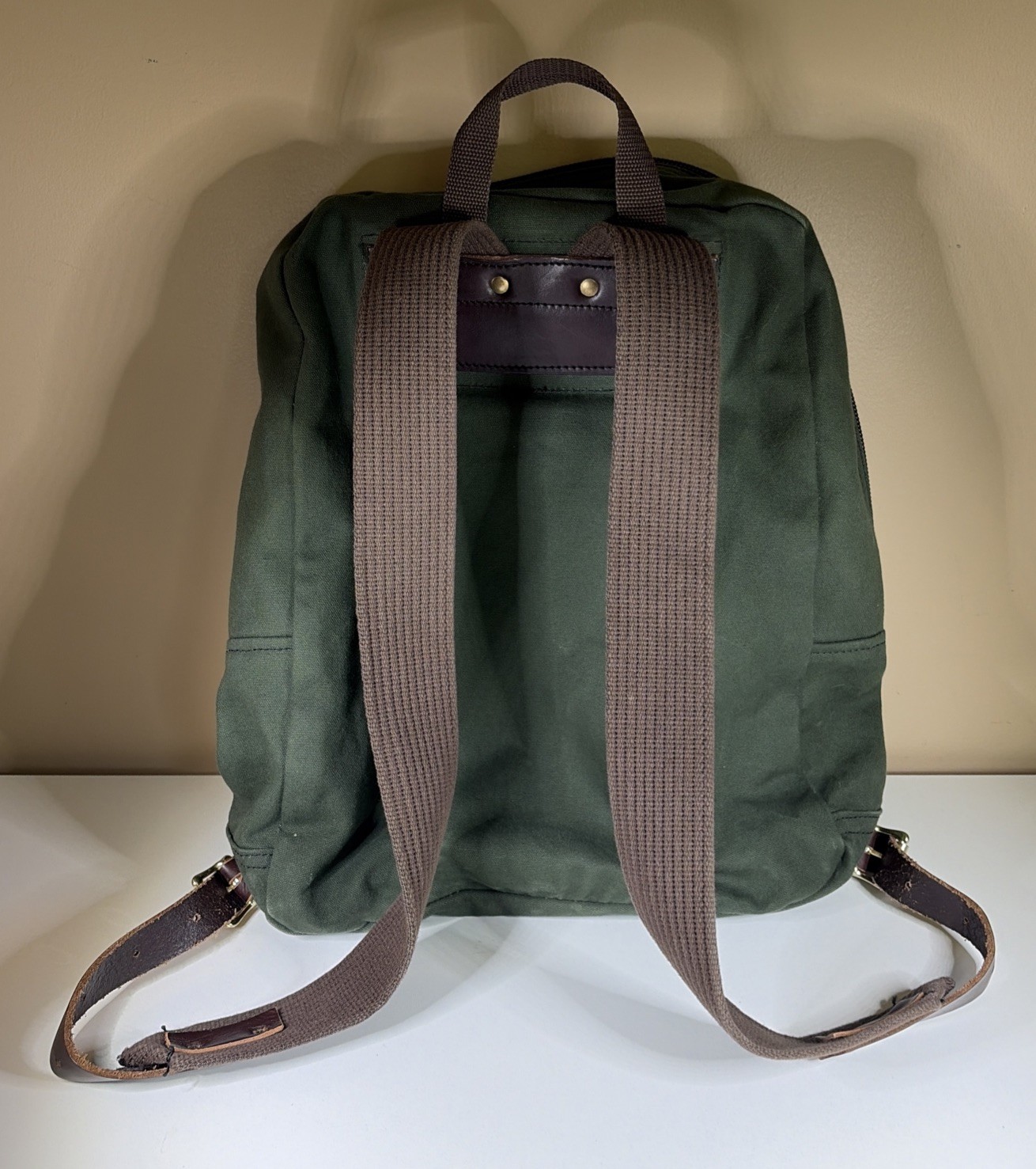 DULUTH PACK Large Standard BACKPACK Green w/ Brown Leather