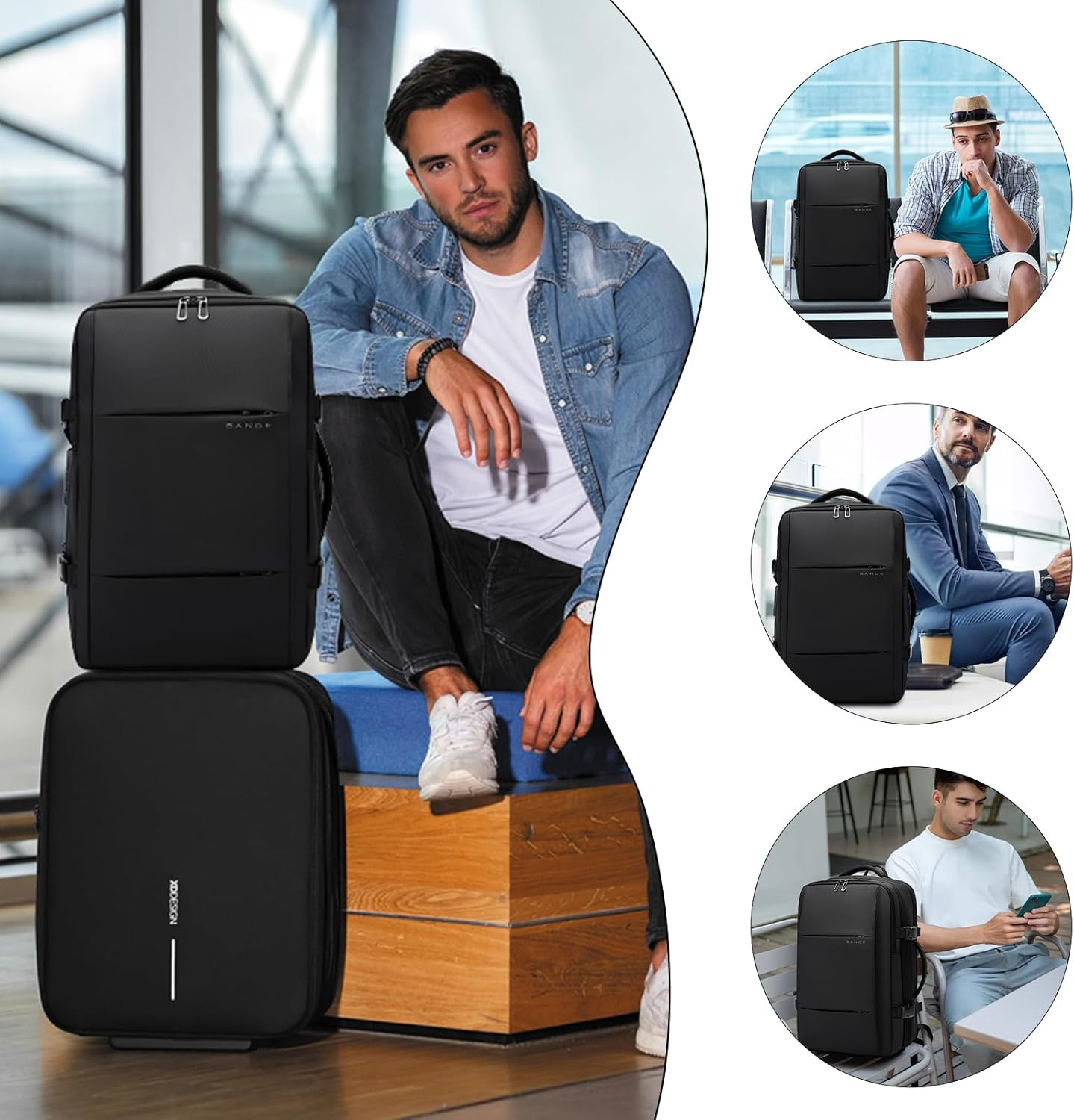 Secure Expandable Travel Backpack with Vacuum Compression Pump