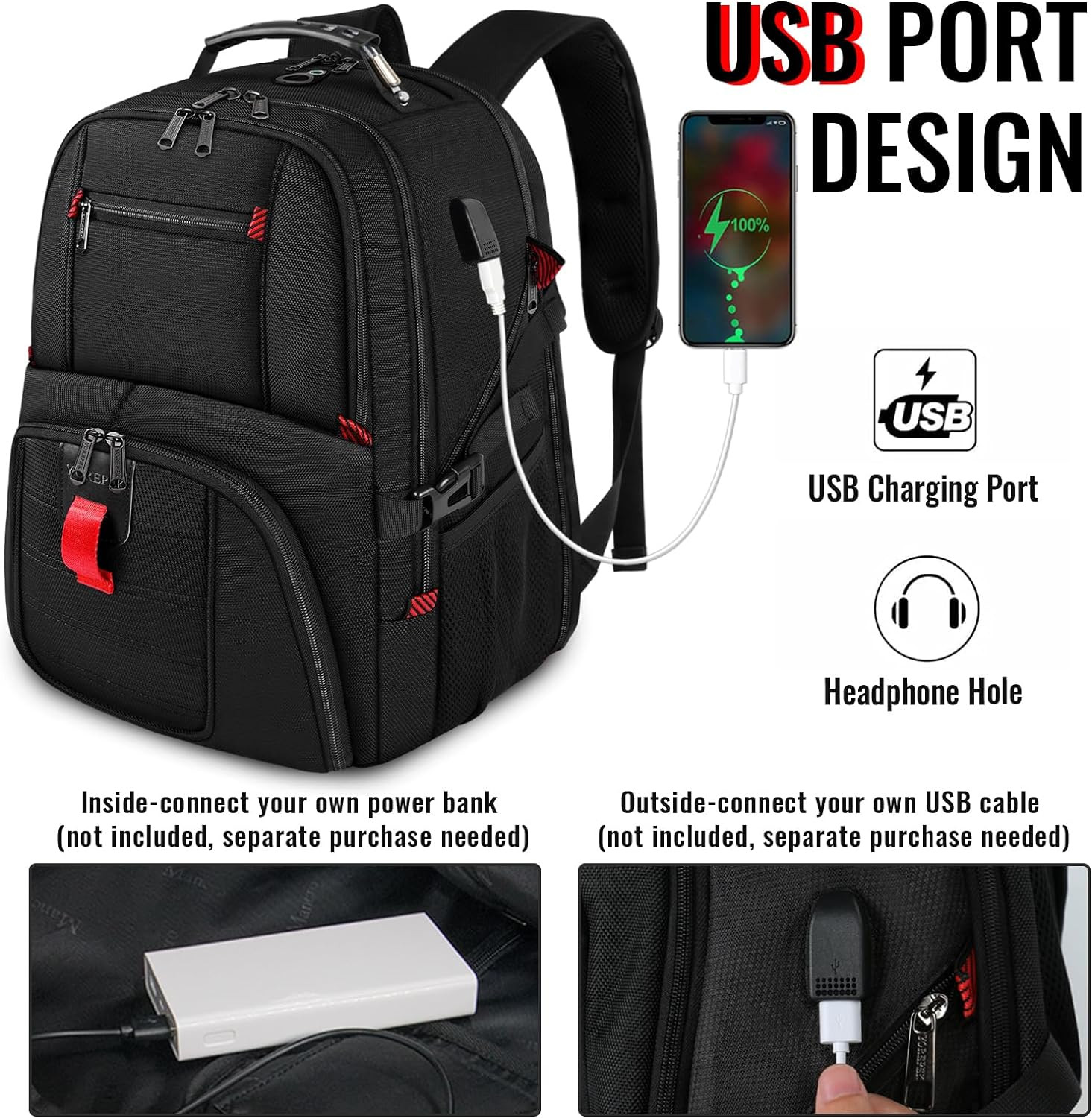 Large Backpack for Men, Extra Large Laptop Backpacks for Men Women, Water Resist