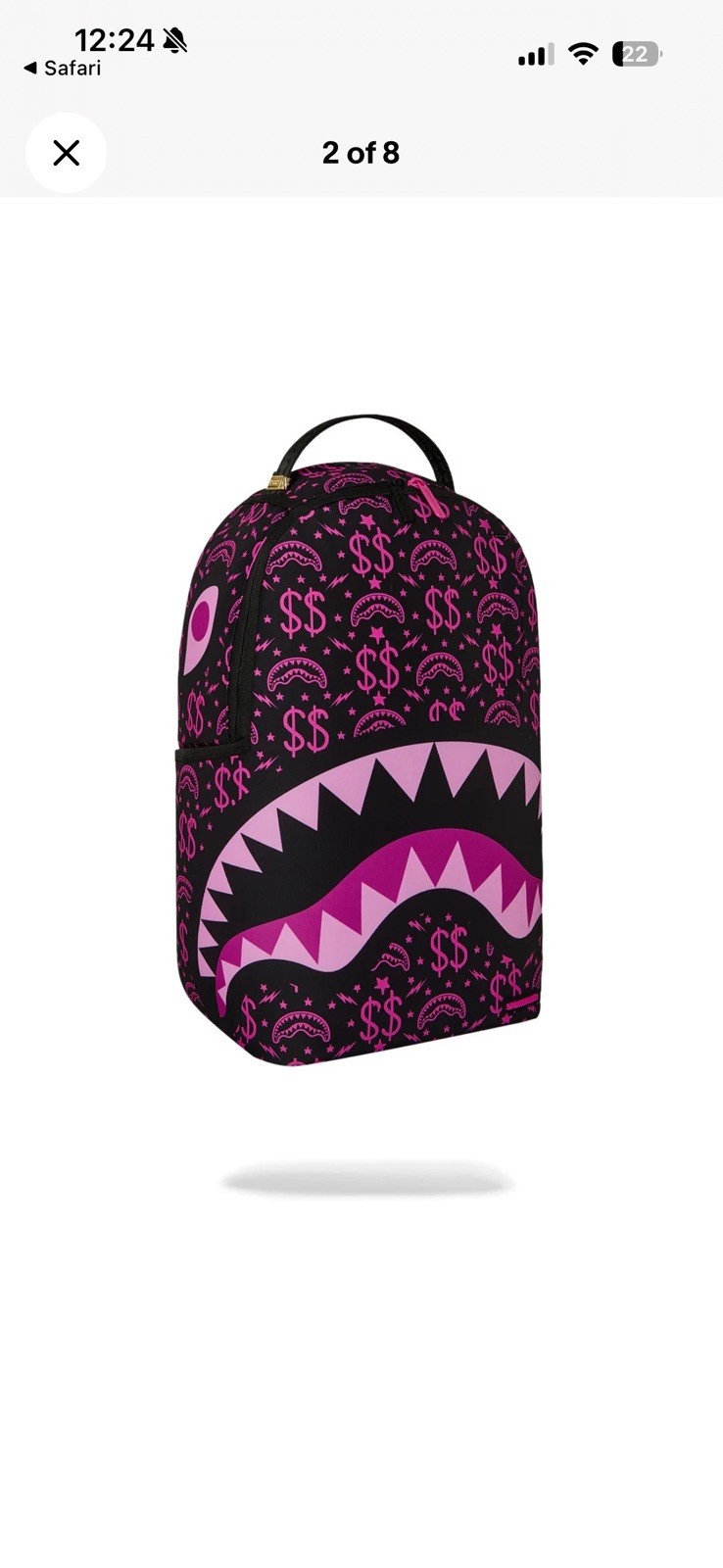 Sprayground Money Maker Purple Pink Backpack New Black Bookbag Large School Bag