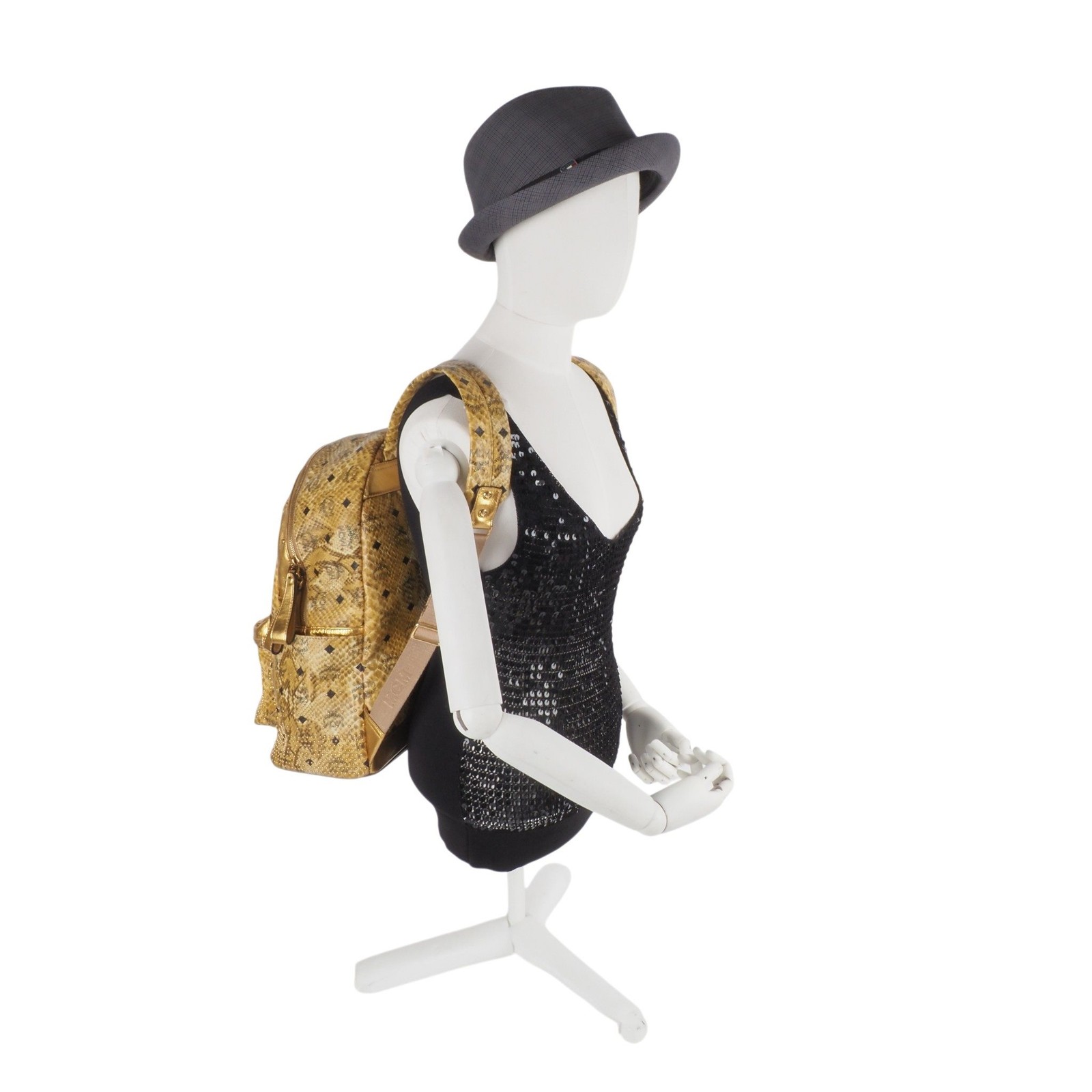 MCM Backpack Stark Large Limited Edition Snakeskin Print Gold Studded OP: €1240