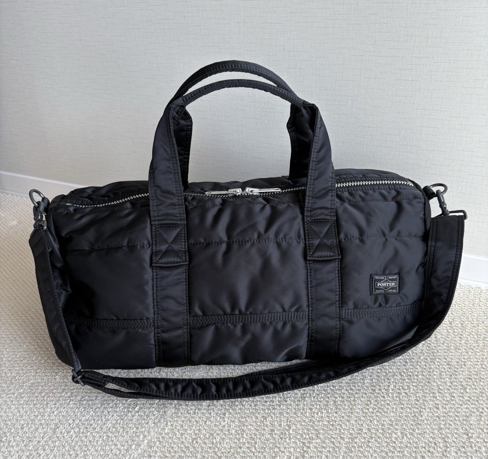 Yoshida &co. Porter Tanker Duffle Boston Bag Black Used 43cm × 23cm × 23cm Japan