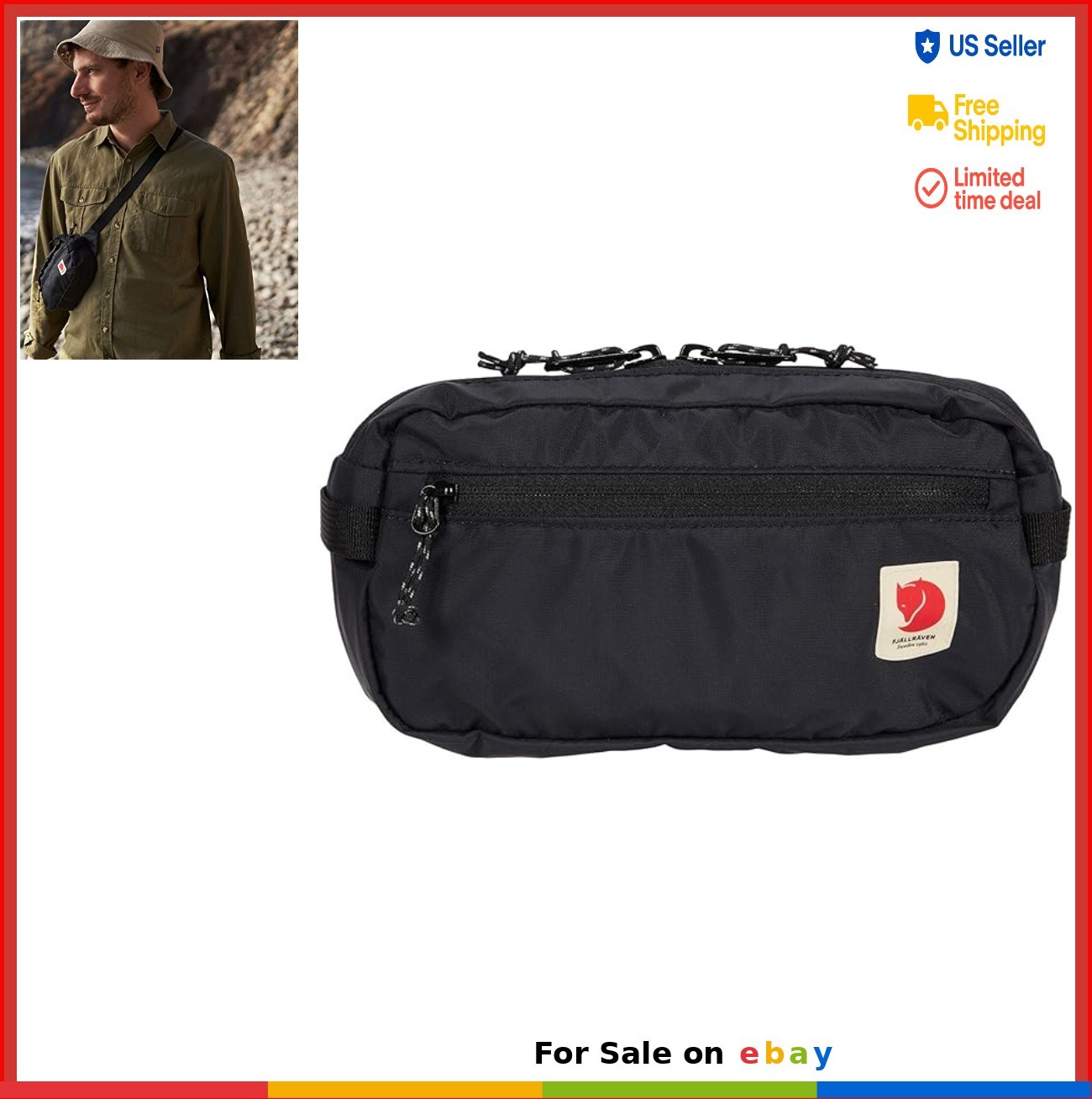 Waist Pack 1.5L Waterproof Recycled Nylon Hip Pack Crossbody Sling Bag Travel