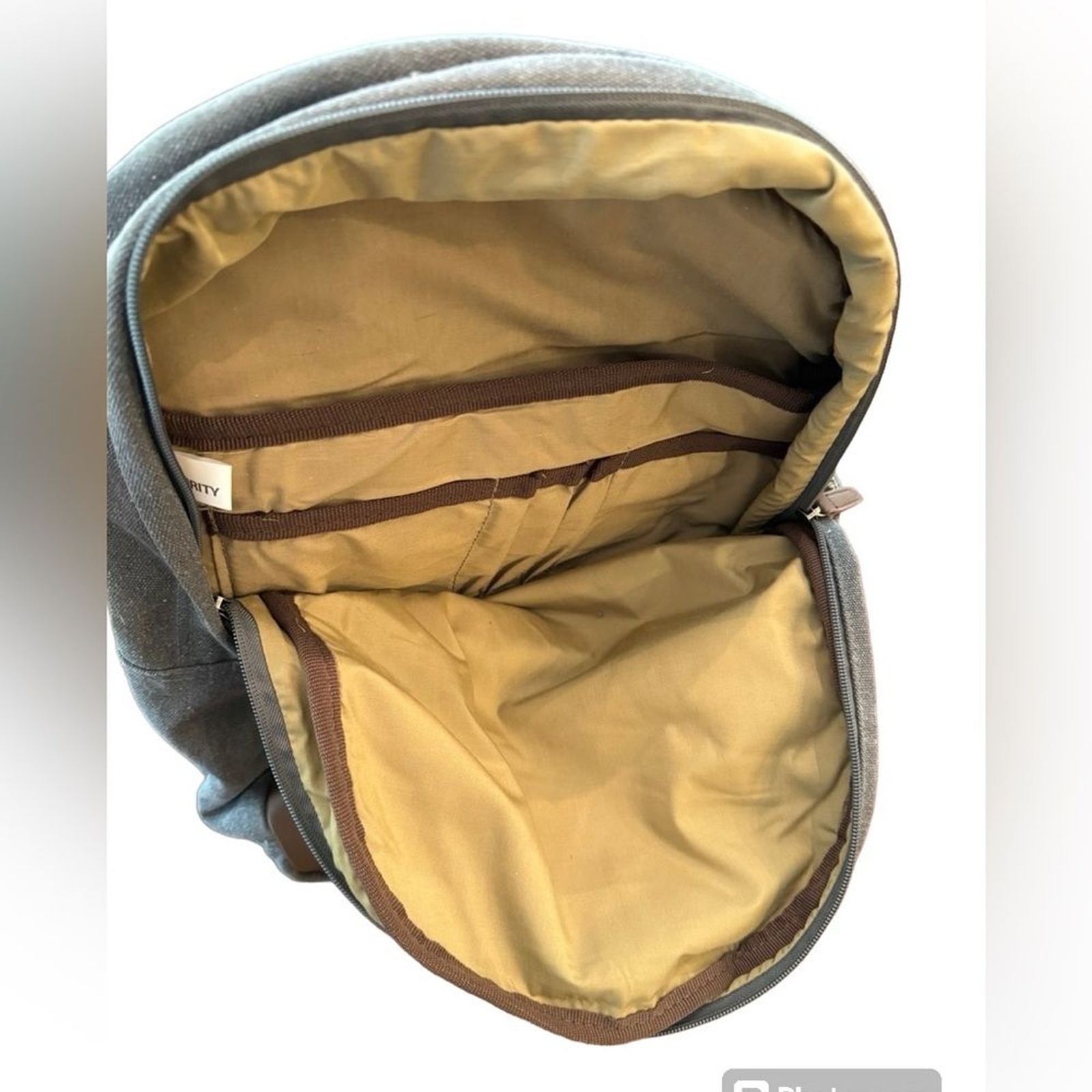 Port Authority branded backpack knapsack blue brown NWOT