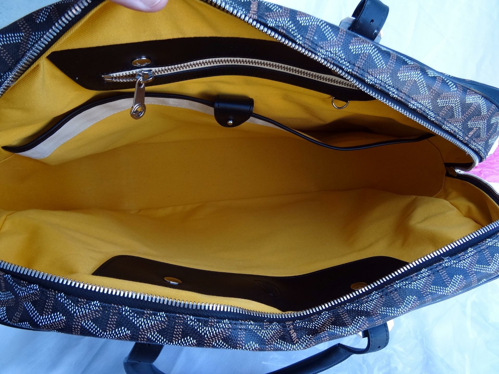 *AUTHENTIC* GOYARD Chevron Diplomat BRIEFCASE BLACK BAG Attache Monogrammed 24