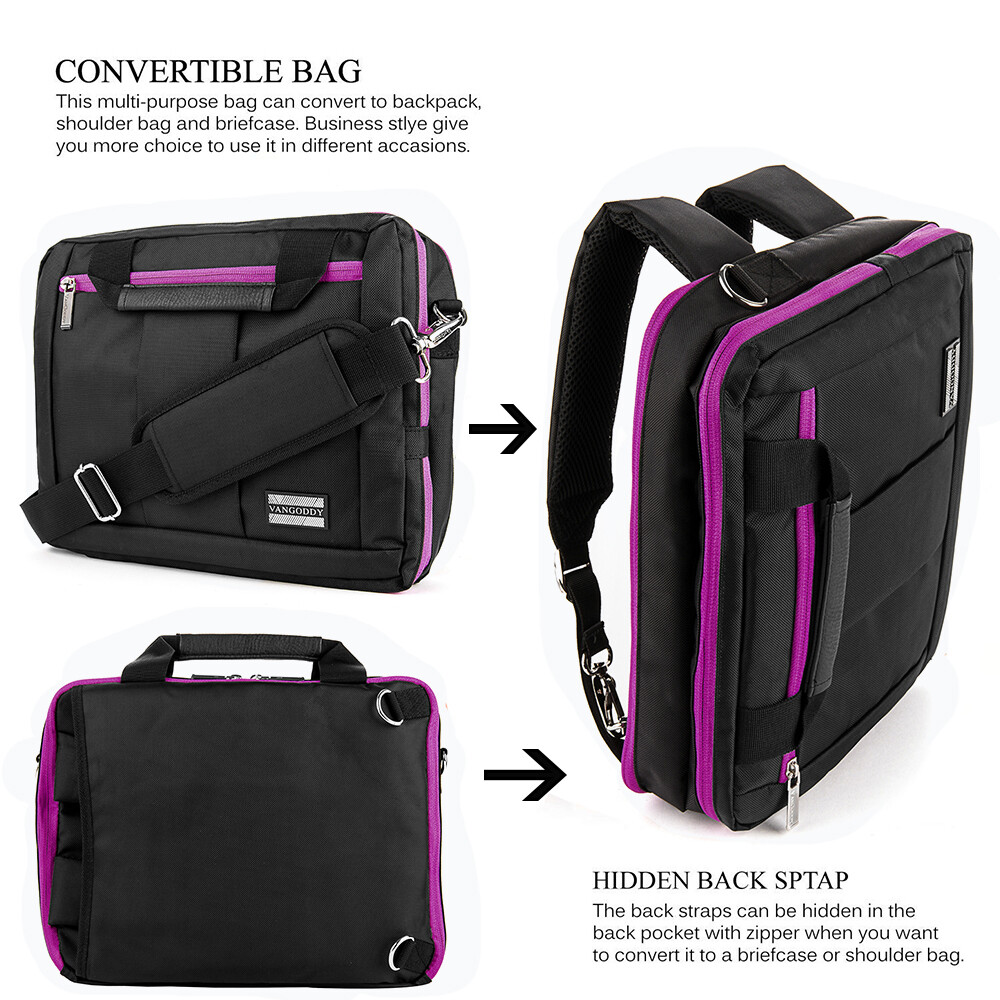 3In1 Black Nylon School Bag Laptop Case For 11″ 12″ Samsung Galaxy S9+ / Tab S8+