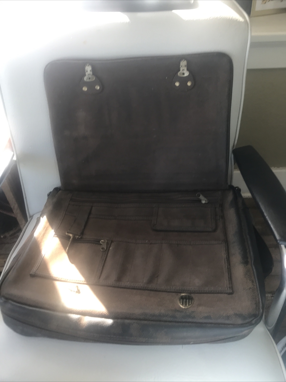 Angus Leather Satchel Briefcase Backpack Shoulder Strap Air-Tex Carry Luggage
