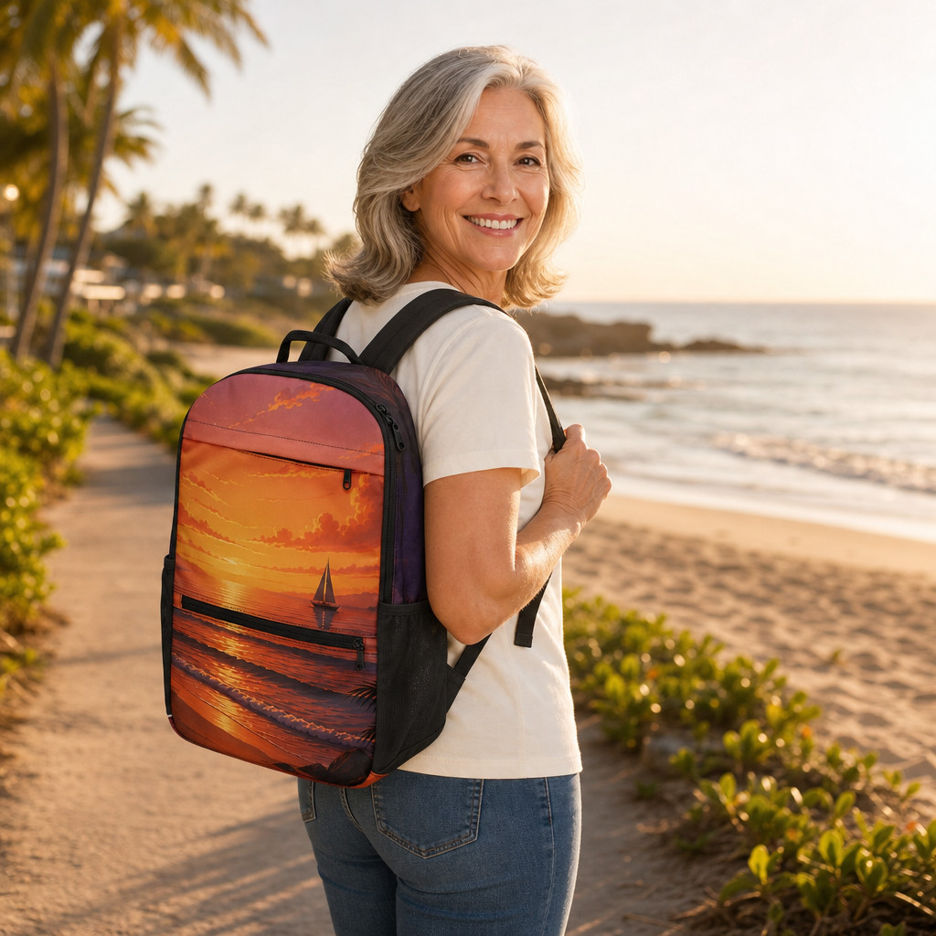 Daypack Backpack ergonomic padded Laptop Pocket Mesh Pockets Unisex Summer