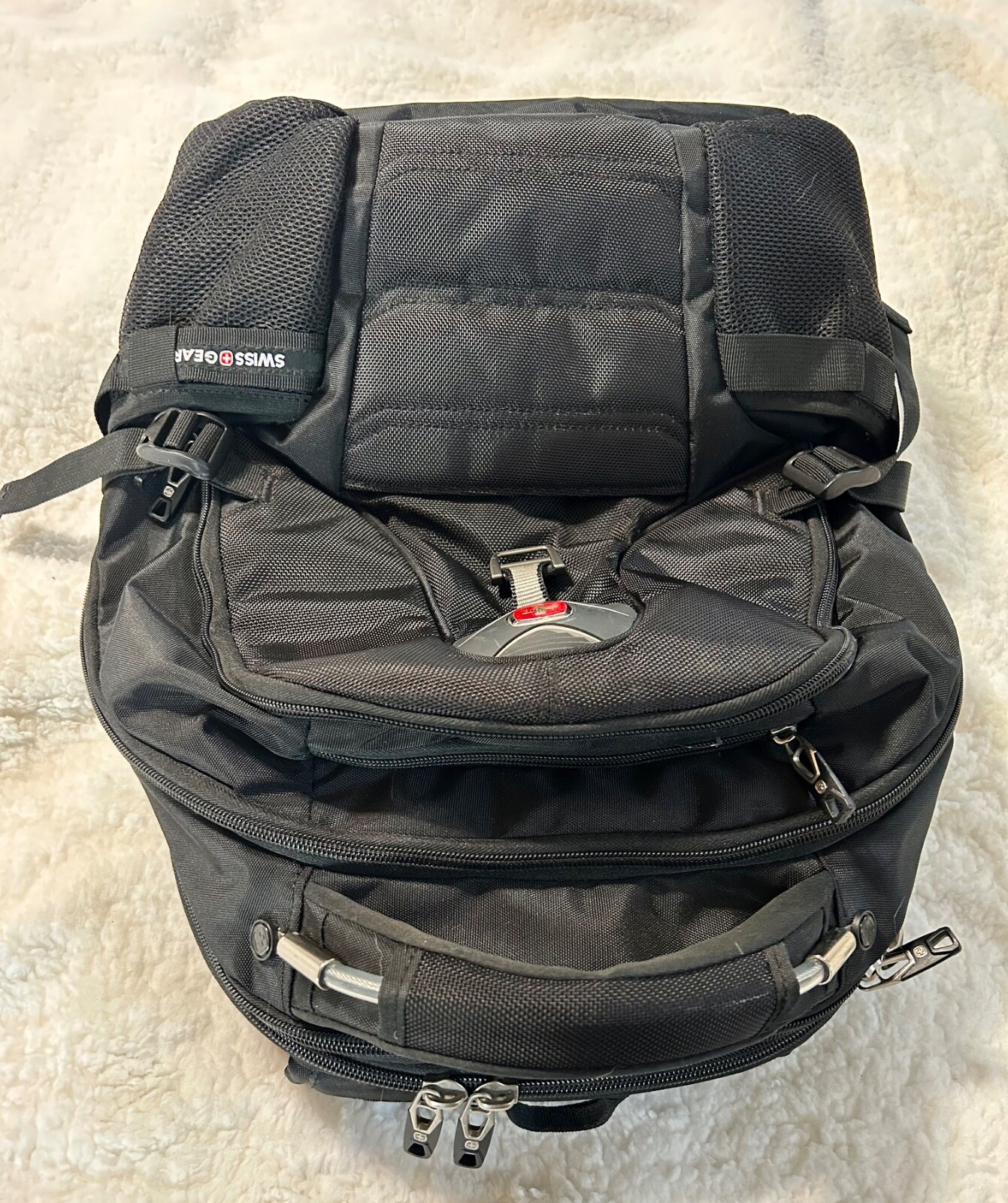 Swiss Gear Airflow ScanSmart Backpack Black Travel Laptop Bag EUC